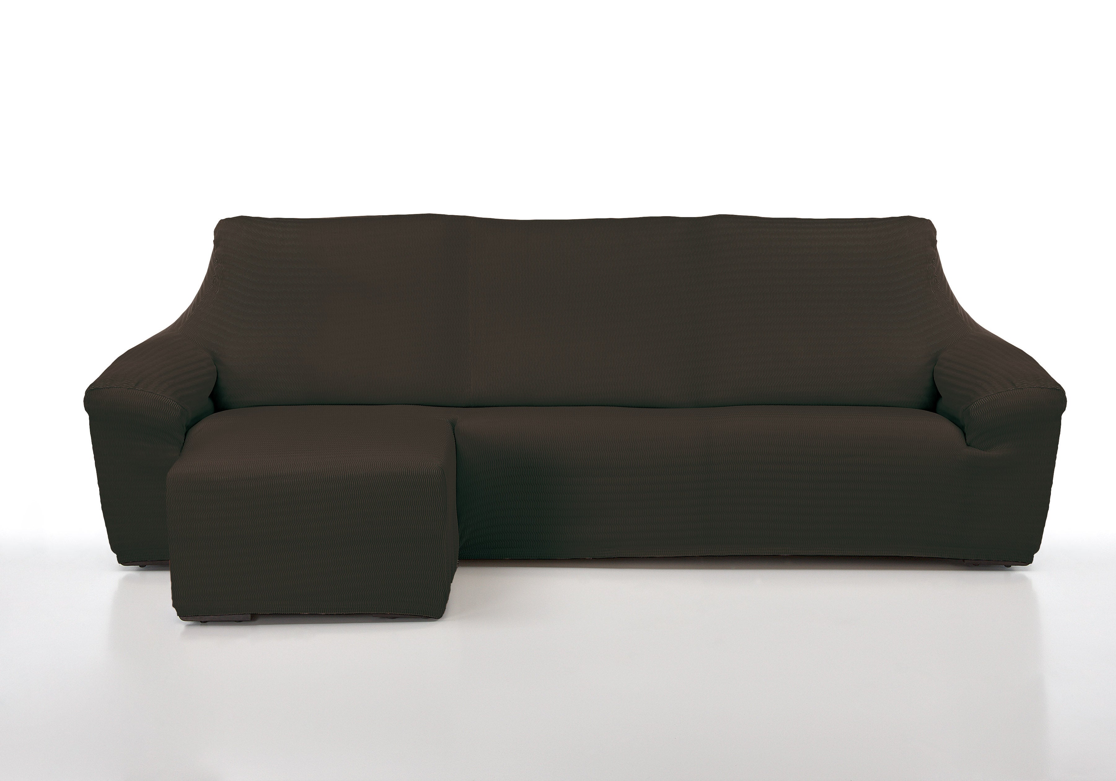 Funda chaise longue elástica brazo corto playa café derecho
