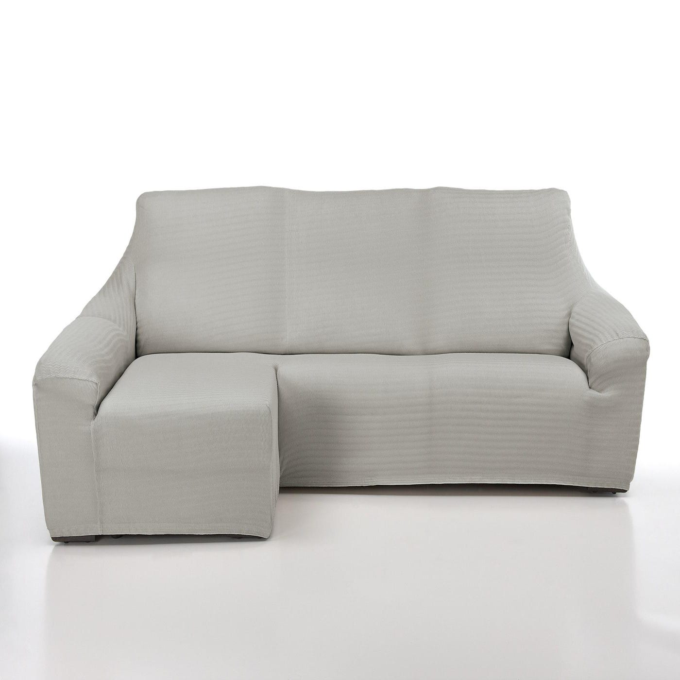 Funda de sofá impermeable, con bolsillos de almacenamiento Con Chaise Longue-  Gris Claro