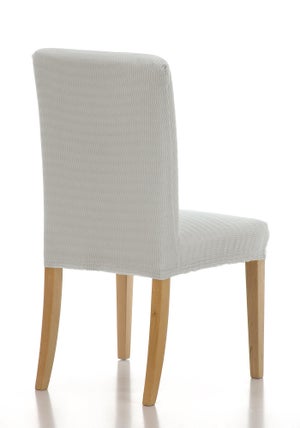 Pack 2 fundas de silla Troya con respaldo elástica crudo 40 - 55 cm