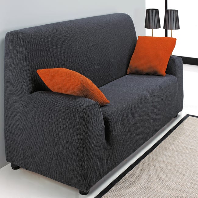 Funda sofá elástica Edir gris 2 plazas | Leroy Merlin