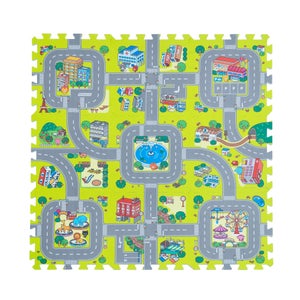 Acomoda Textil – Alfombra Infantil Ciudad Carretera para Jugar. (Modelo A,  120x160 cm)