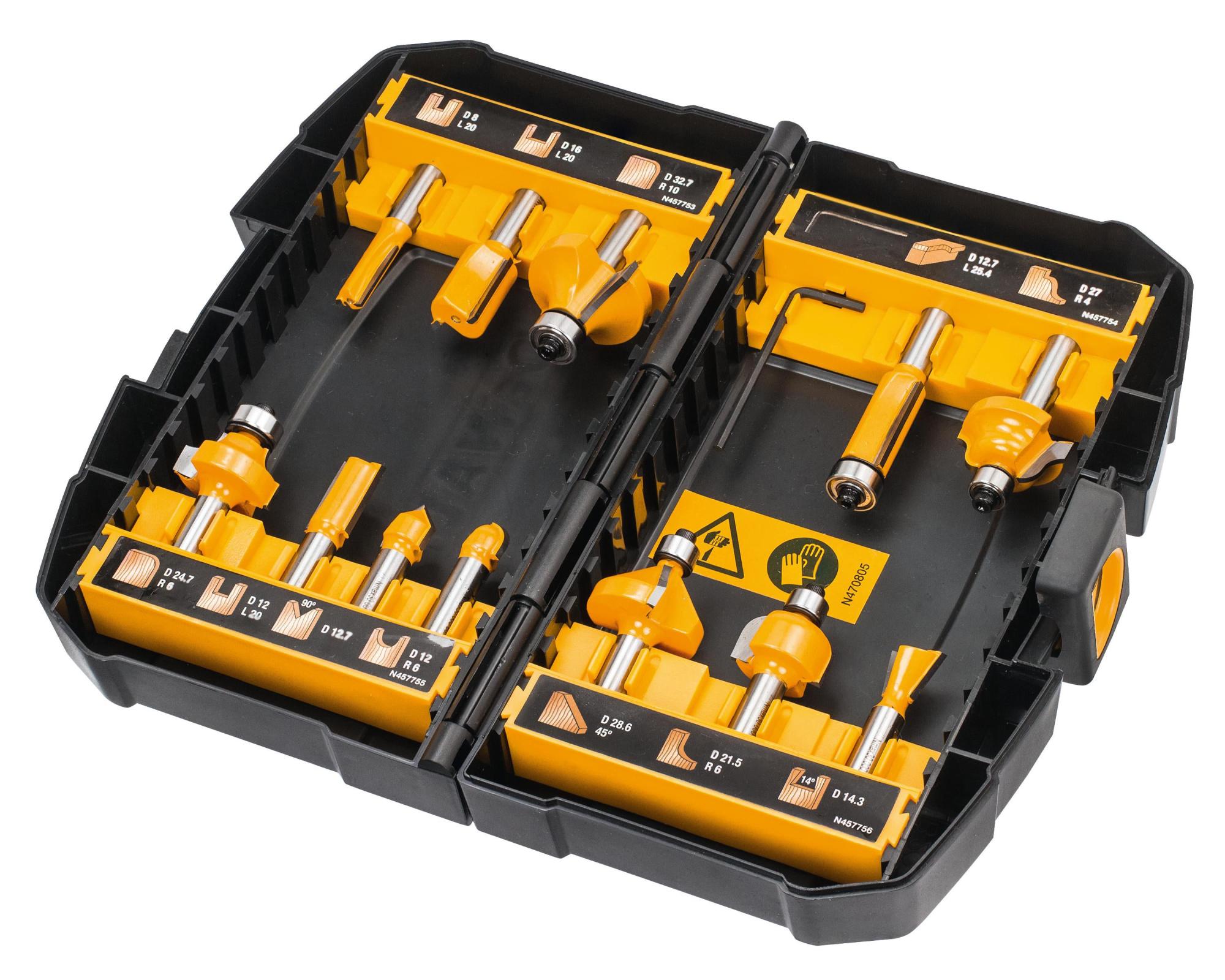Dewalt dt90016 juego de fresado 12 piezas