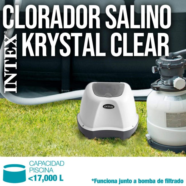Clorador salino Krystal Clear INTEX 35 W para piscinas hasta 17 m3