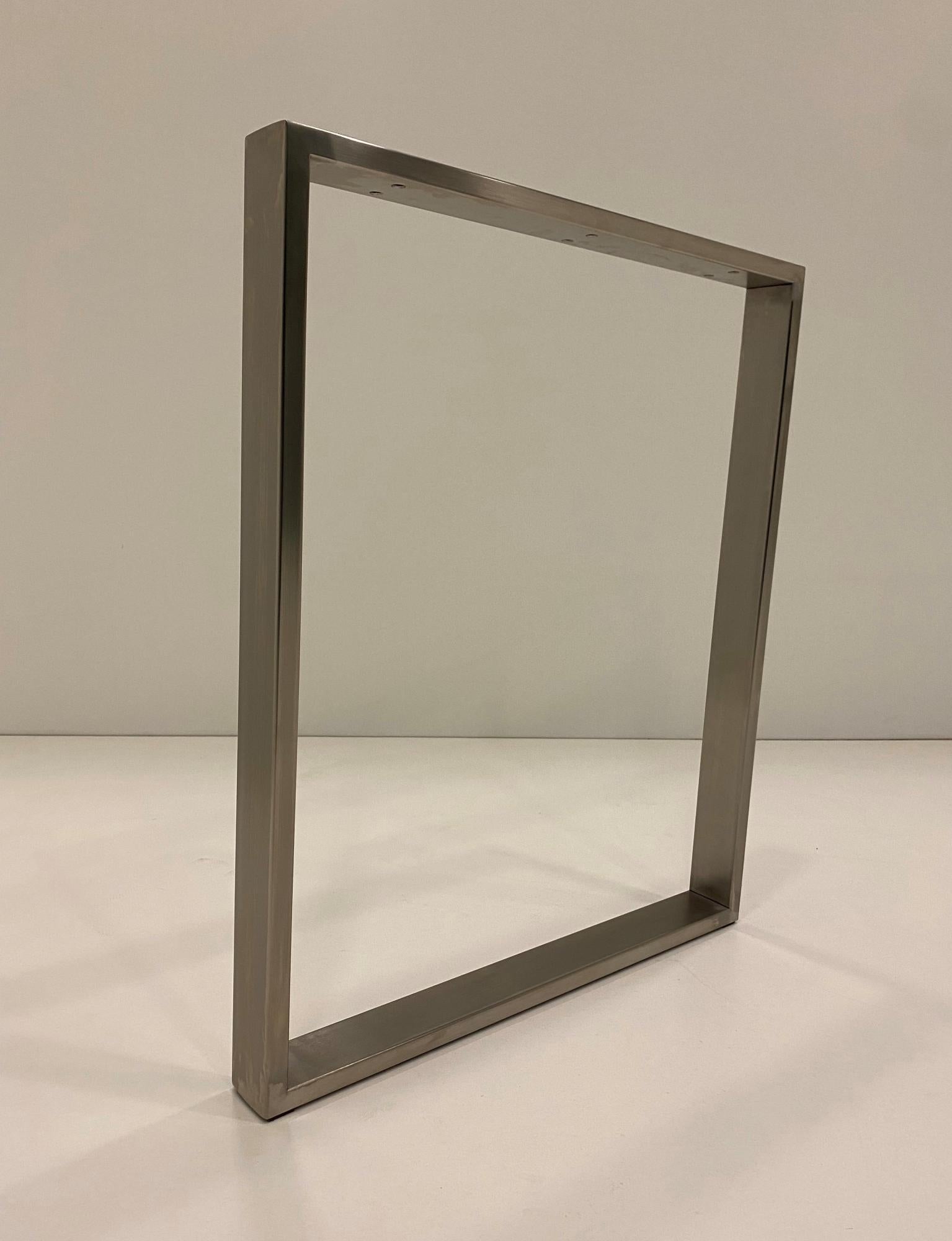 Pata fija rectangular de acero inoxidable mate para mesa 60 x 72 cm
