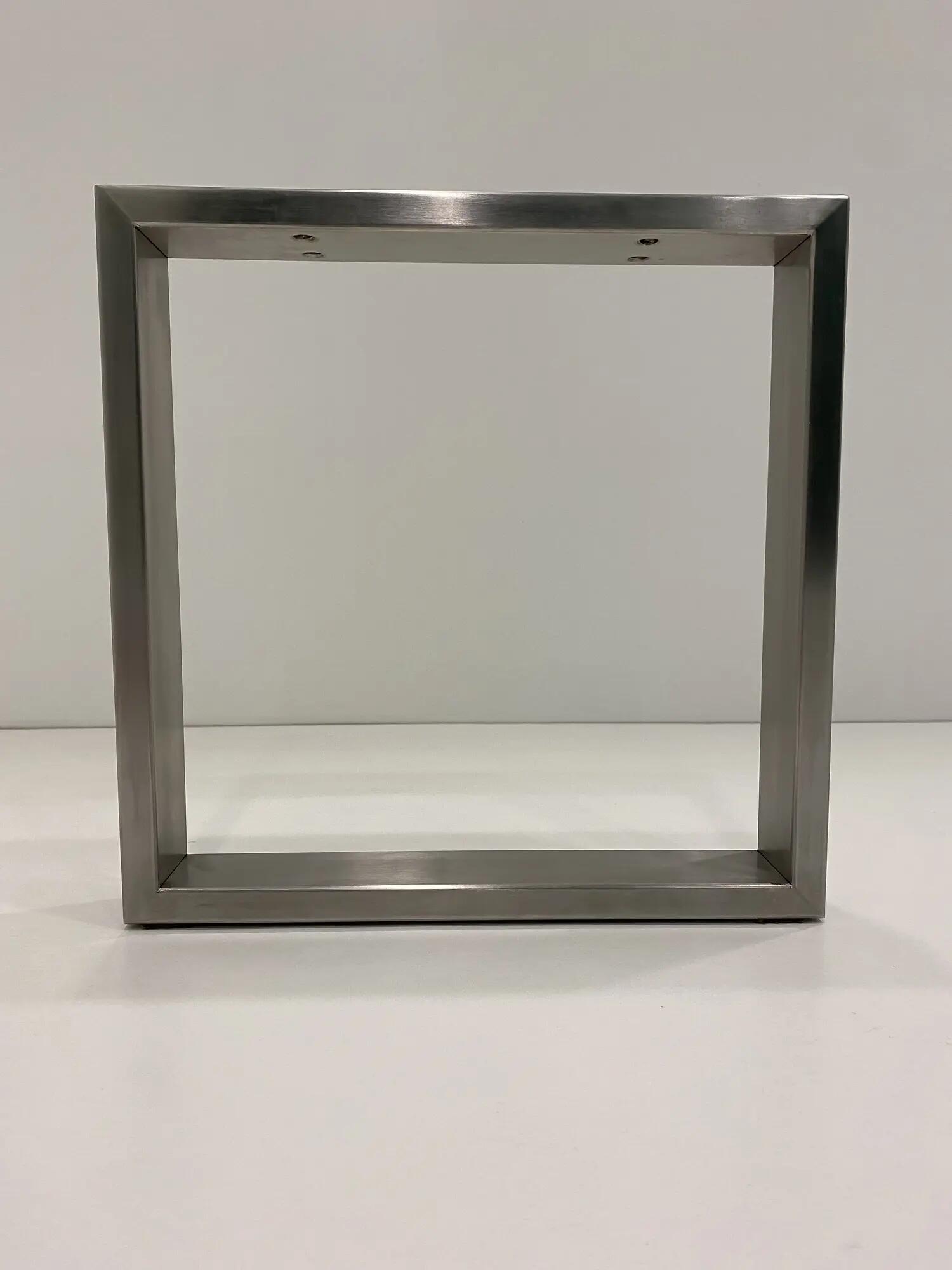 Pata fija rectangular de acero inoxidable brillante para mesa de centro 40x40 mm