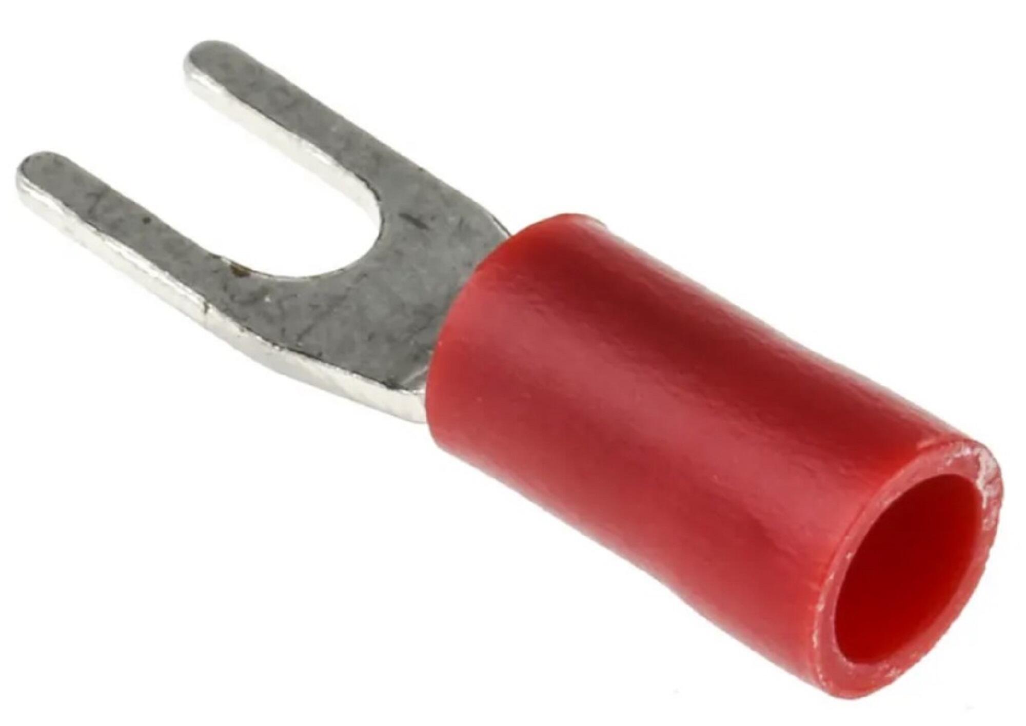Terminal de cable en horquilla rojo de 2.38x21x4.3x6.4 mm (altoxanchoxdiamxprof)