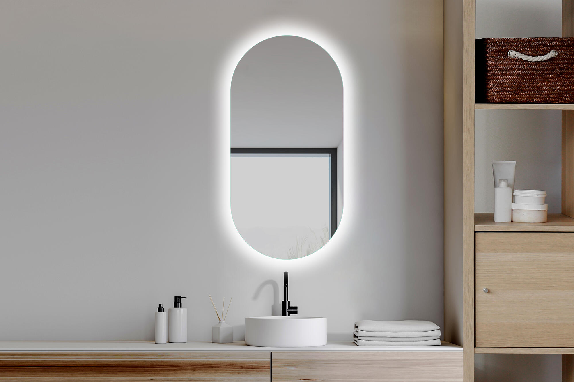 Espejo de baño con luz led denisse 90x45 cm