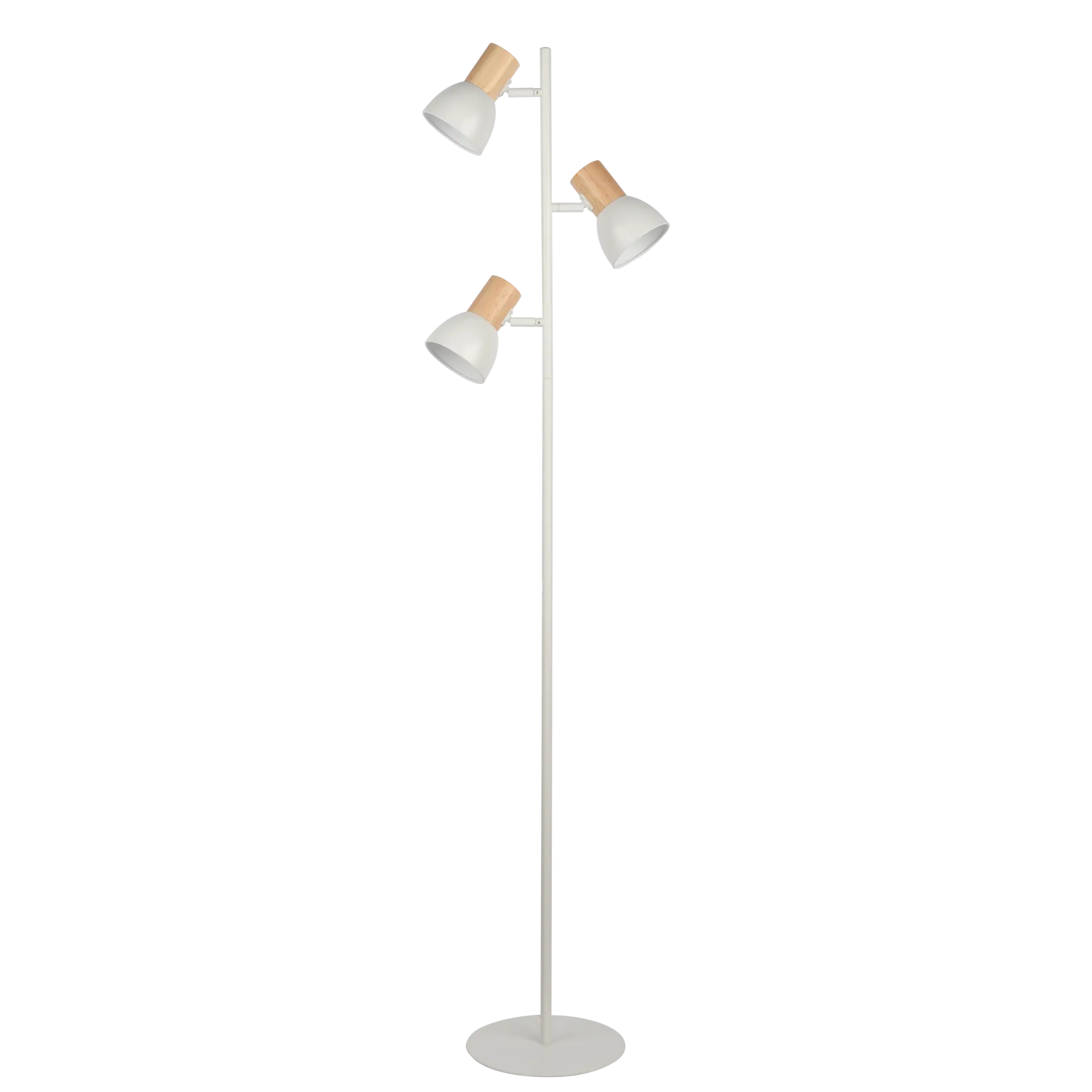 Lámpara de pie inspire venosa 3 luces e14 blanca/madera 143 cm alto