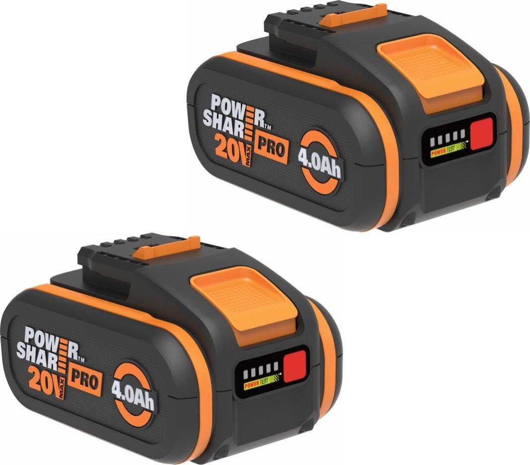 Pack de 2 baterías WORX POWERSHARE PRO de 20V y 4 Ah Leroy Merlin