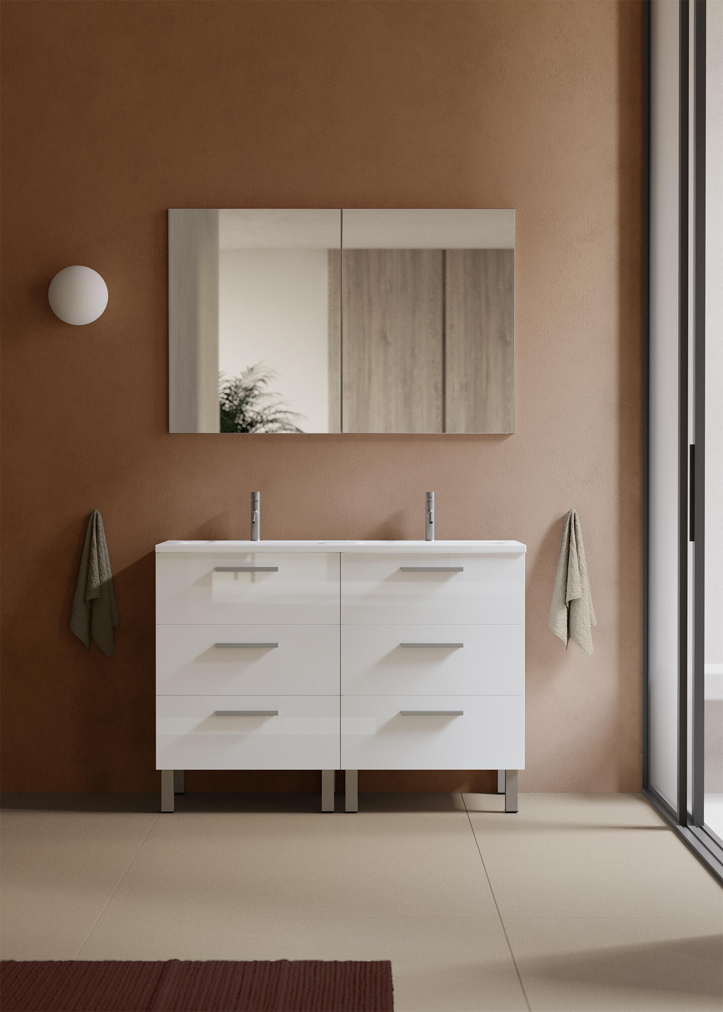 Mueble de baño con lavabo madrid blanco 120x45 cm