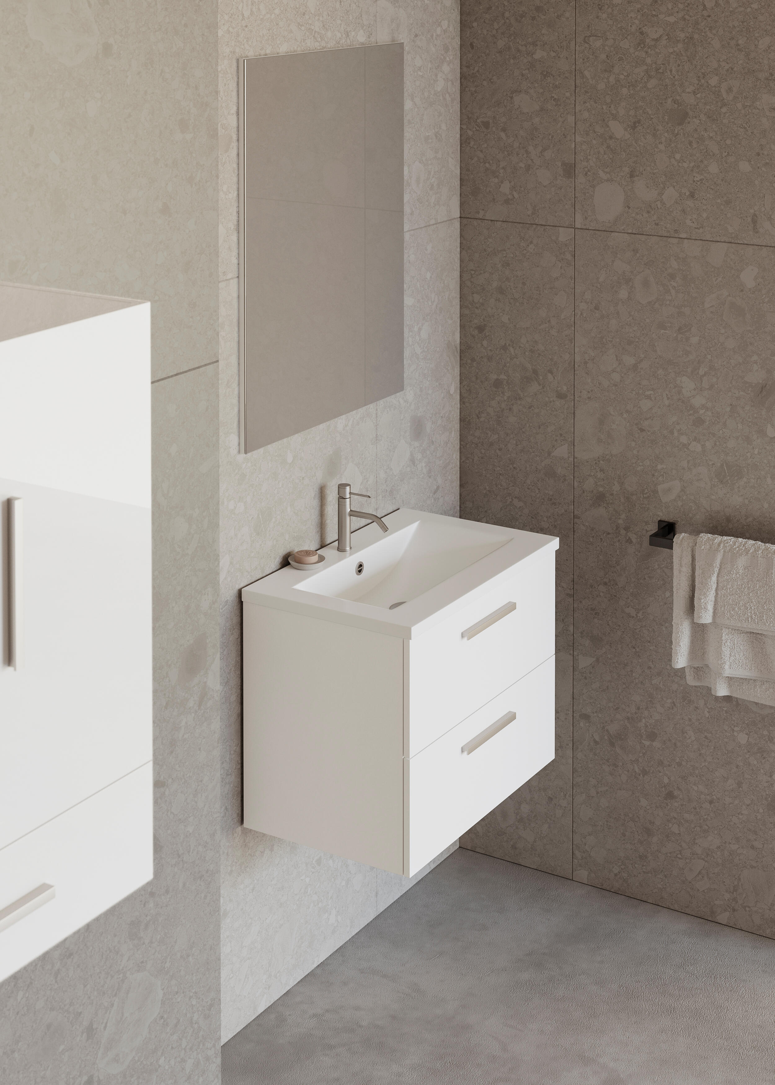 Pack de mueble de baño con lavabo madrid blanco brillante 60x40 cm