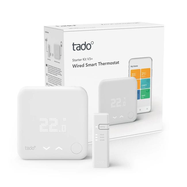 Ofertas, chollos, descuentos y cupones de Pack termostato inteligente cableado TADO v3+ con placa decorativa