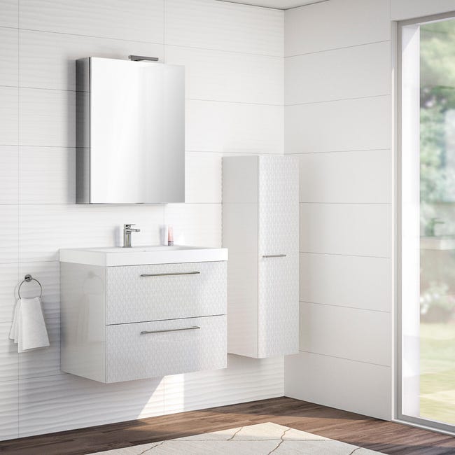 Comprensión Garganta Expansión Mueble de baño con lavabo Remix blanco 75x35 cm | Leroy Merlin