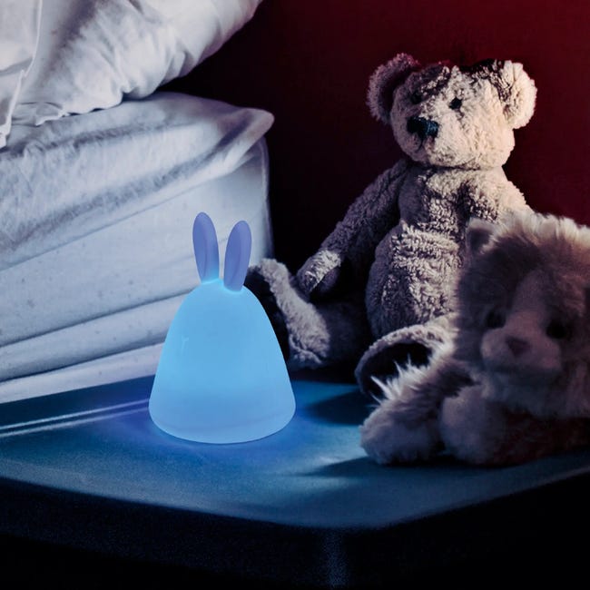 Lampara nocturna de mesa LED Infantil quitamiedos y recargable Rabbit