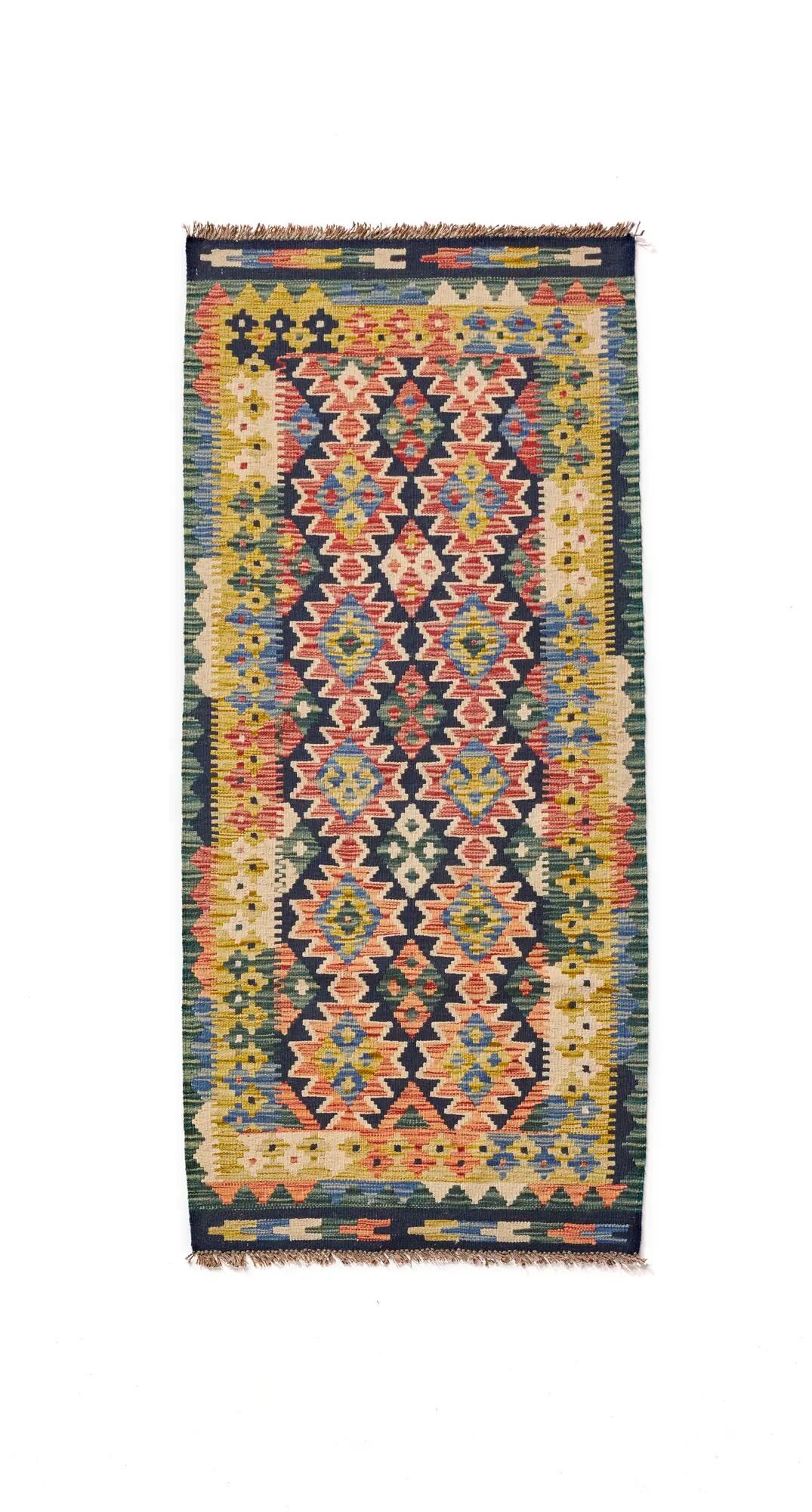 Alfombra pasillera lana kilim herat 3 multicolor 70x200cm