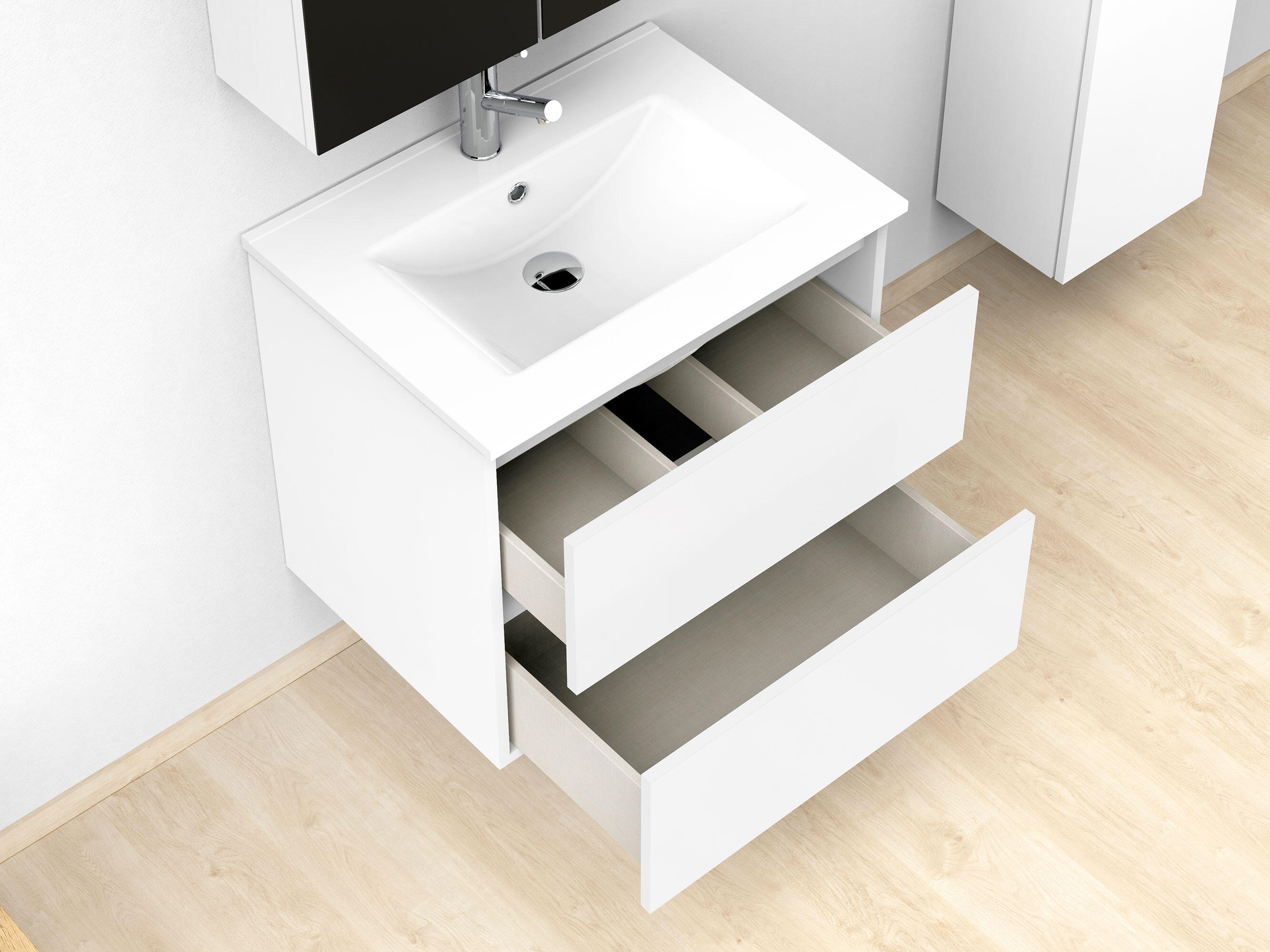 Mueble de baño con lavabo moon blanco 60x45 cm