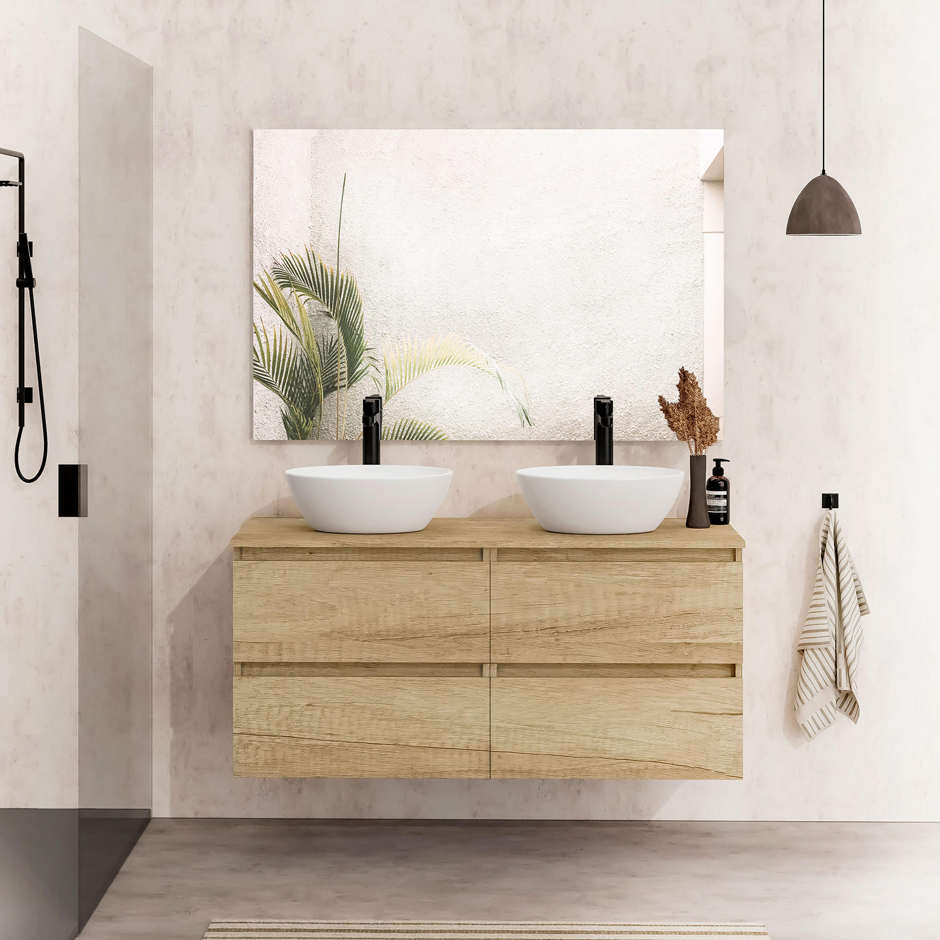 Mueble de baño con lavabo y espejo Sand 120x45 cm