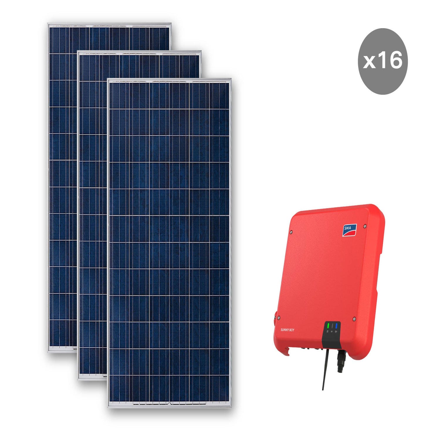 Kit Solar Fotovoltaico 16 kWh/dia con baterías de LITIO 14 kWh