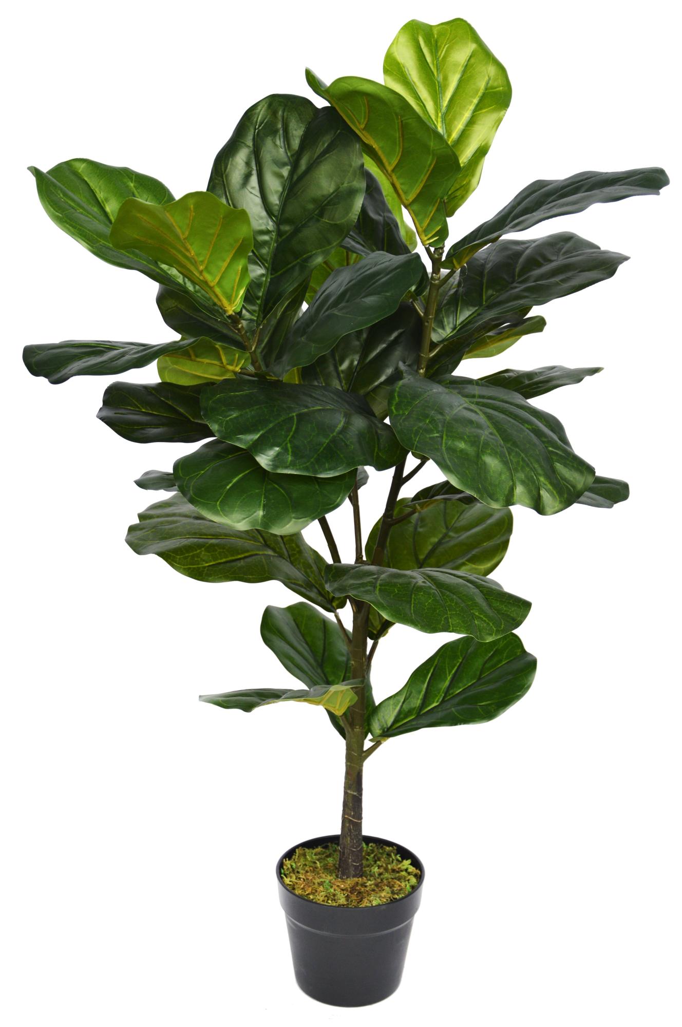 Planta artificial ficus lyrata de 100 cm de altura en maceta de 16 cm de la marca SINDER