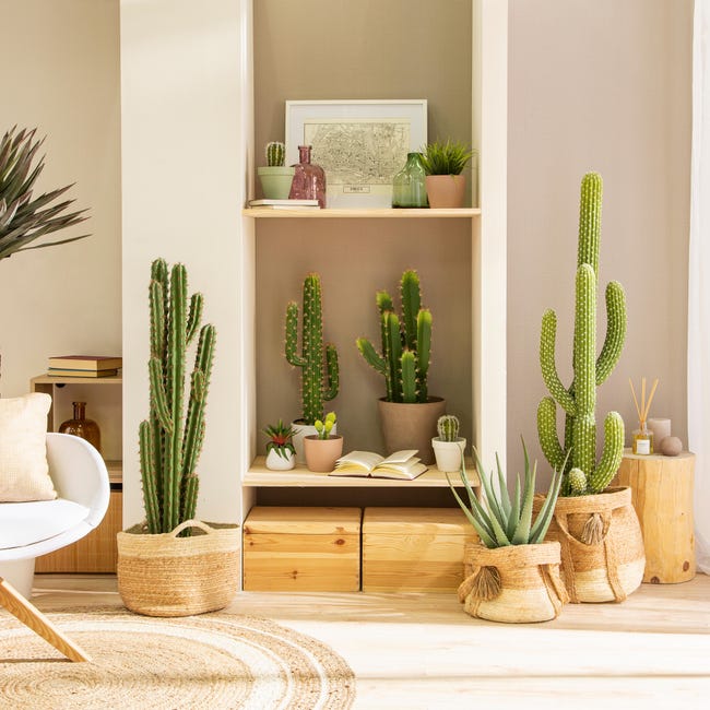 Planta artificial Cactus de 70 cm de altura en maceta de 15.5 cm | Leroy  Merlin