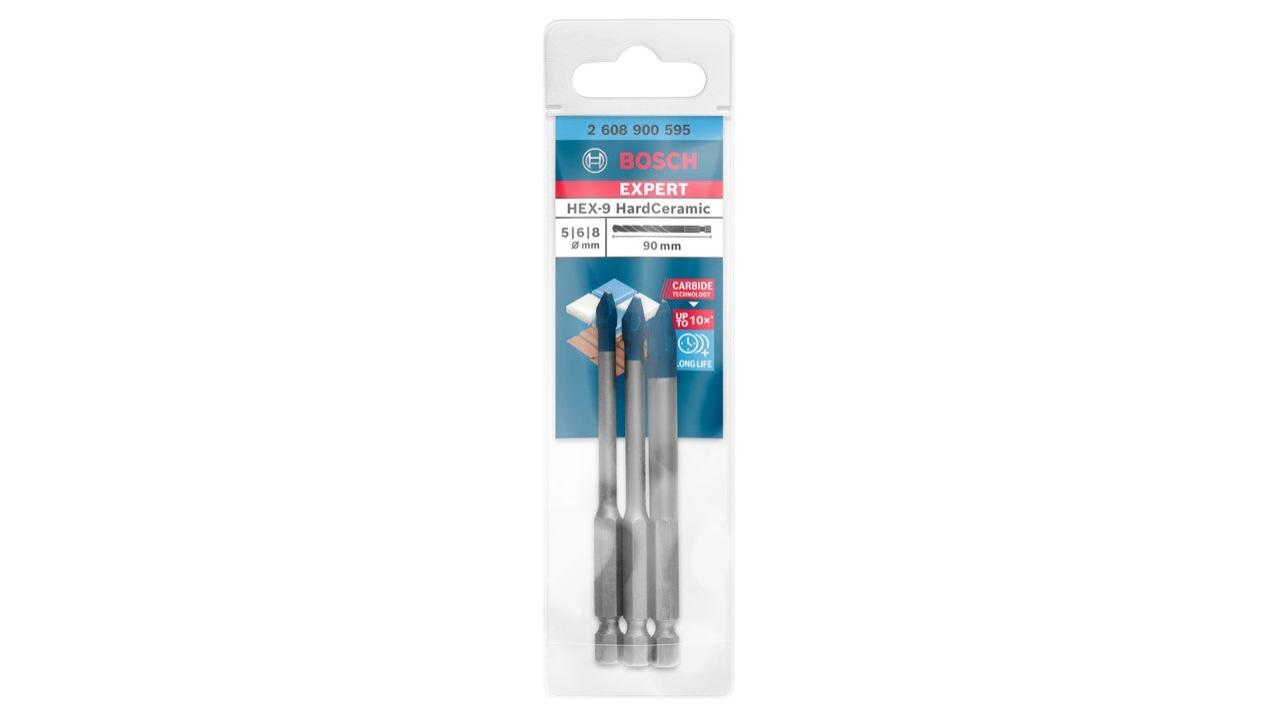 Pack de 3 brocas hex-9 de 5/6/8 mm bosch hard ceramic