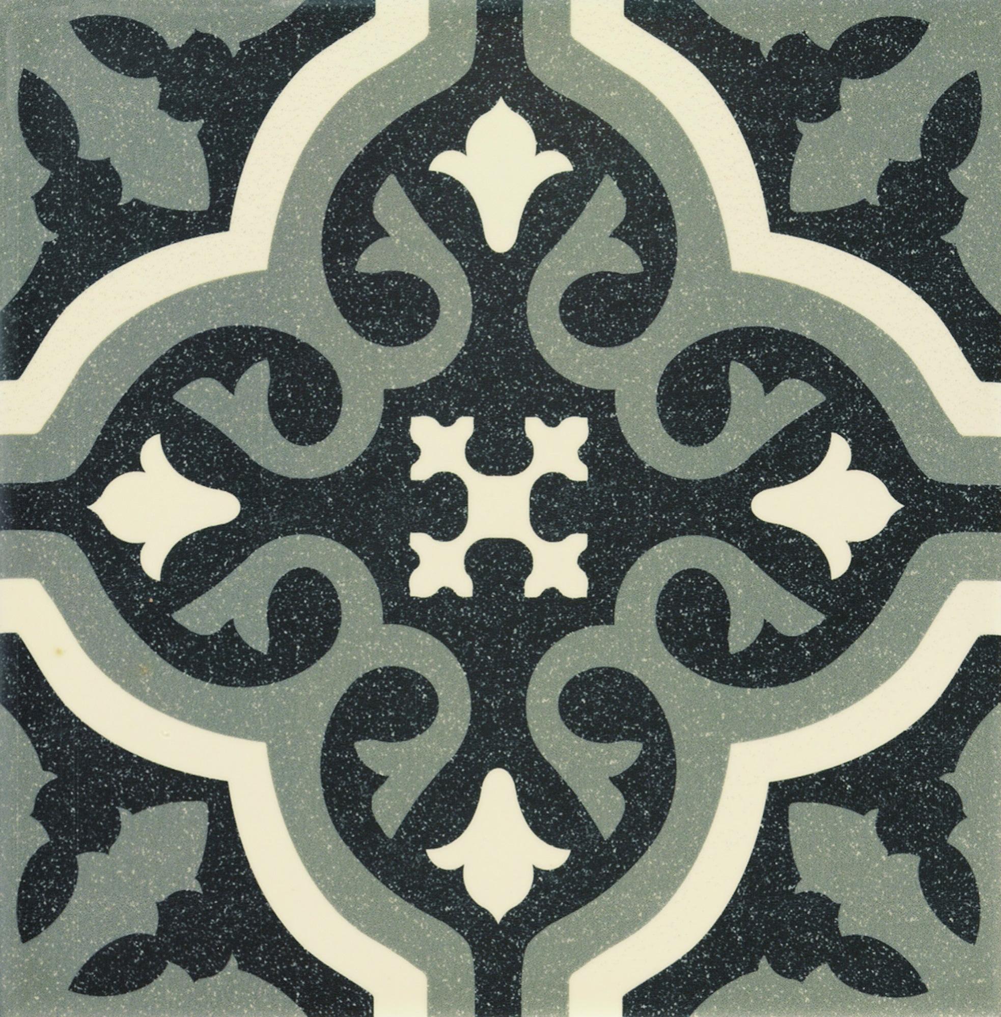 Azulejo florentine efecto negro 20x20 cm