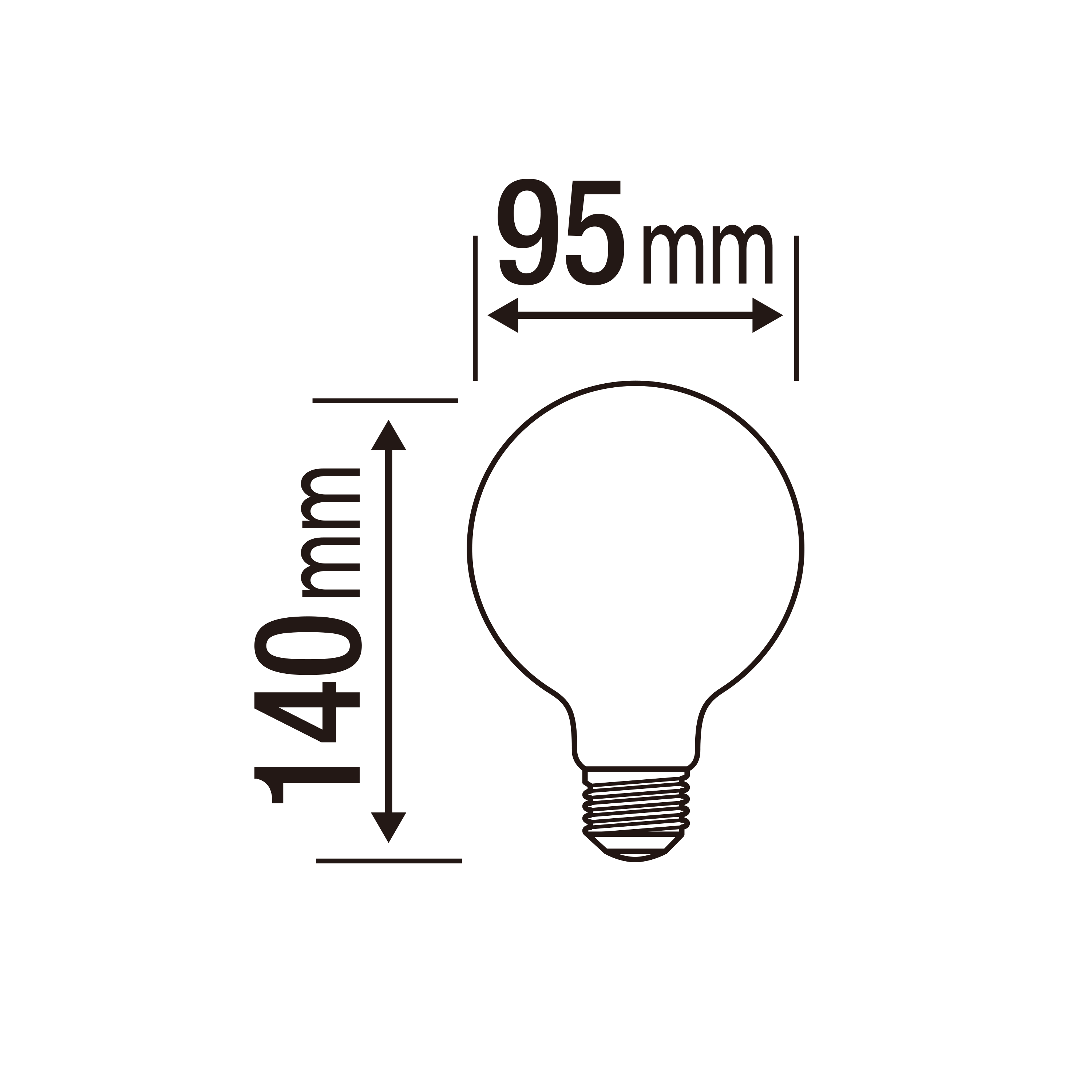 Bombilla led filamento lexman g95 e27 9.5w 2700k 1055 lm