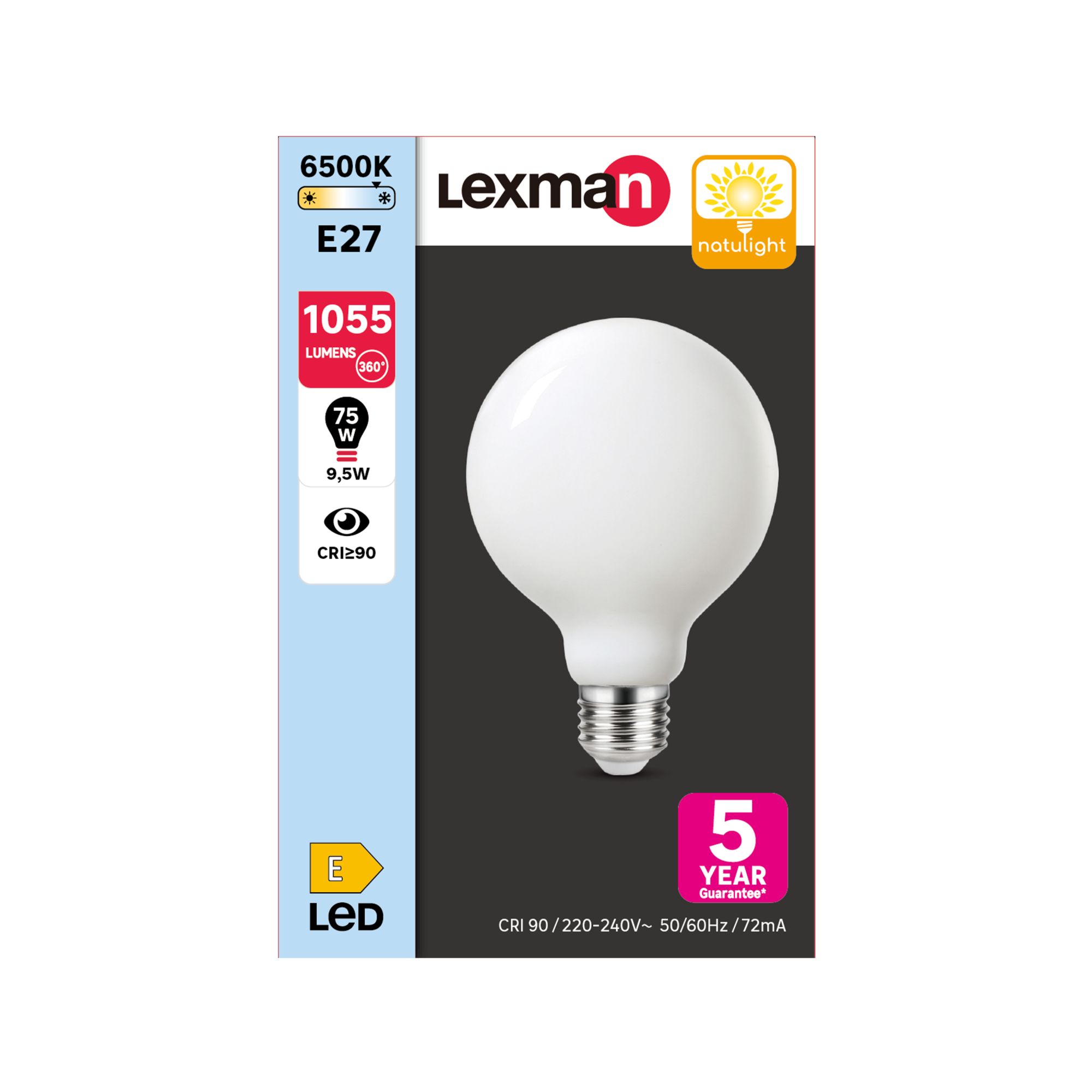 Bombilla LED filamento LEXMAN G95 E27 9.5W 6500K 1055 lm Leroy