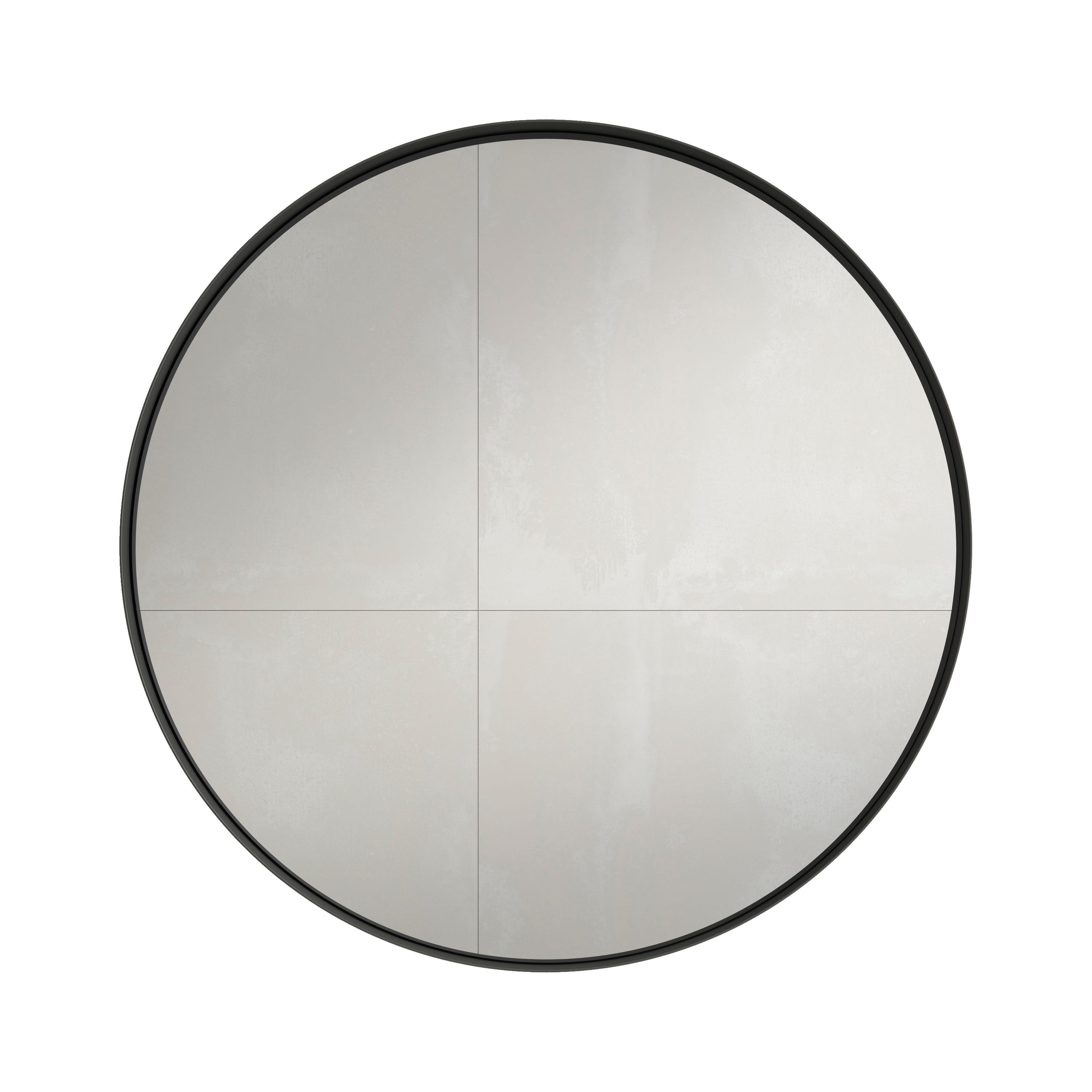 Espejo enmarcado redondo Alexa negro 70 x 70 cm