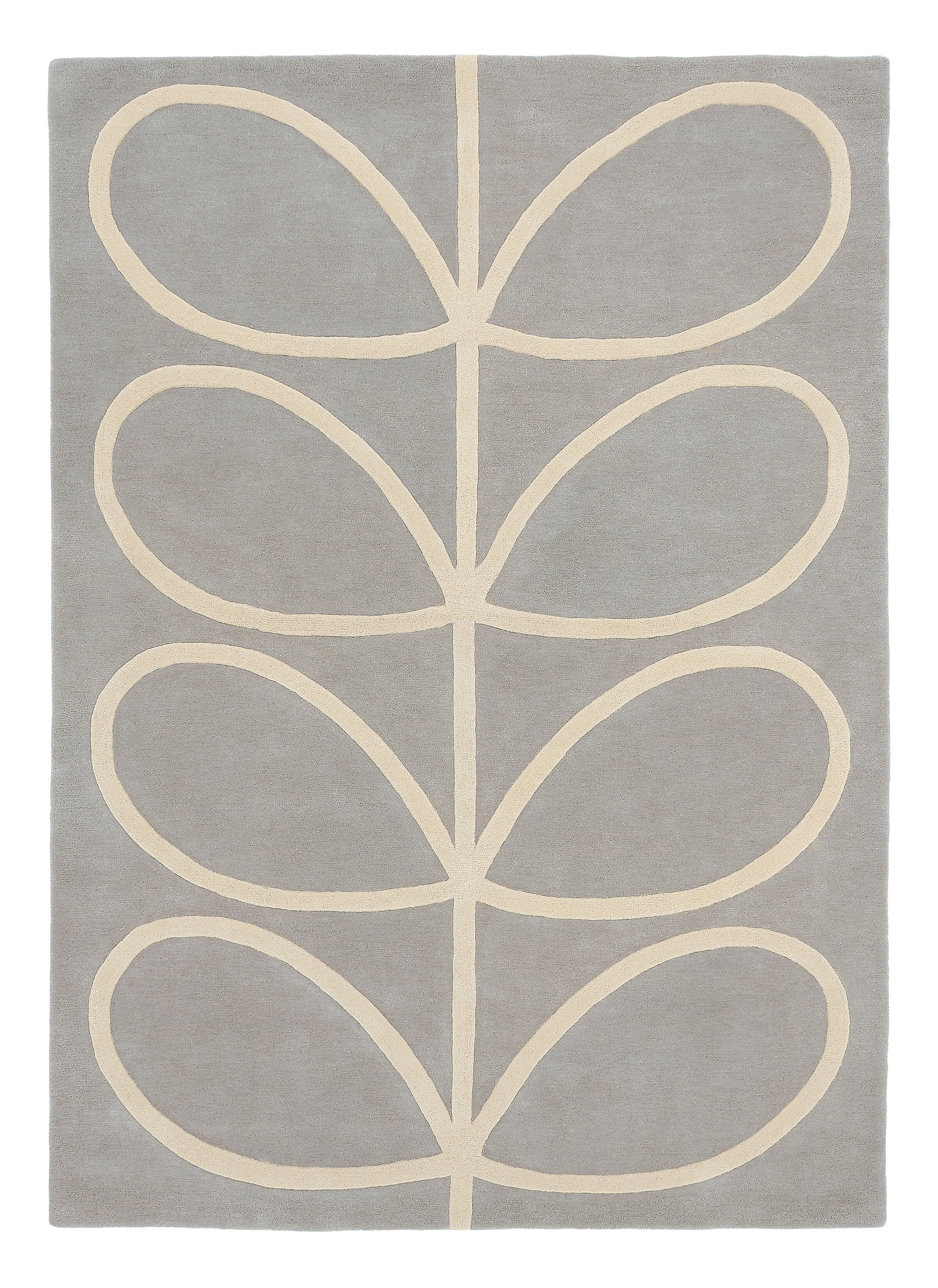 Alfombra de lana orla kiely hojas gris 160 x 230cm