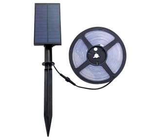 Kit Tira LED Solar 20W 3.7V 300LED SMD2835 IP68 Luz Cálida con Mando PIR (5  metros) • IluminaShop