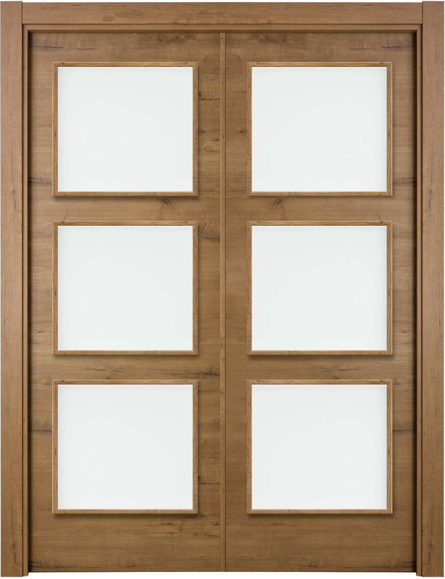 Puerta berna gold doble con vidriera de apertura derecha de 145 x 203 x 7 cm de la marca ARTENS