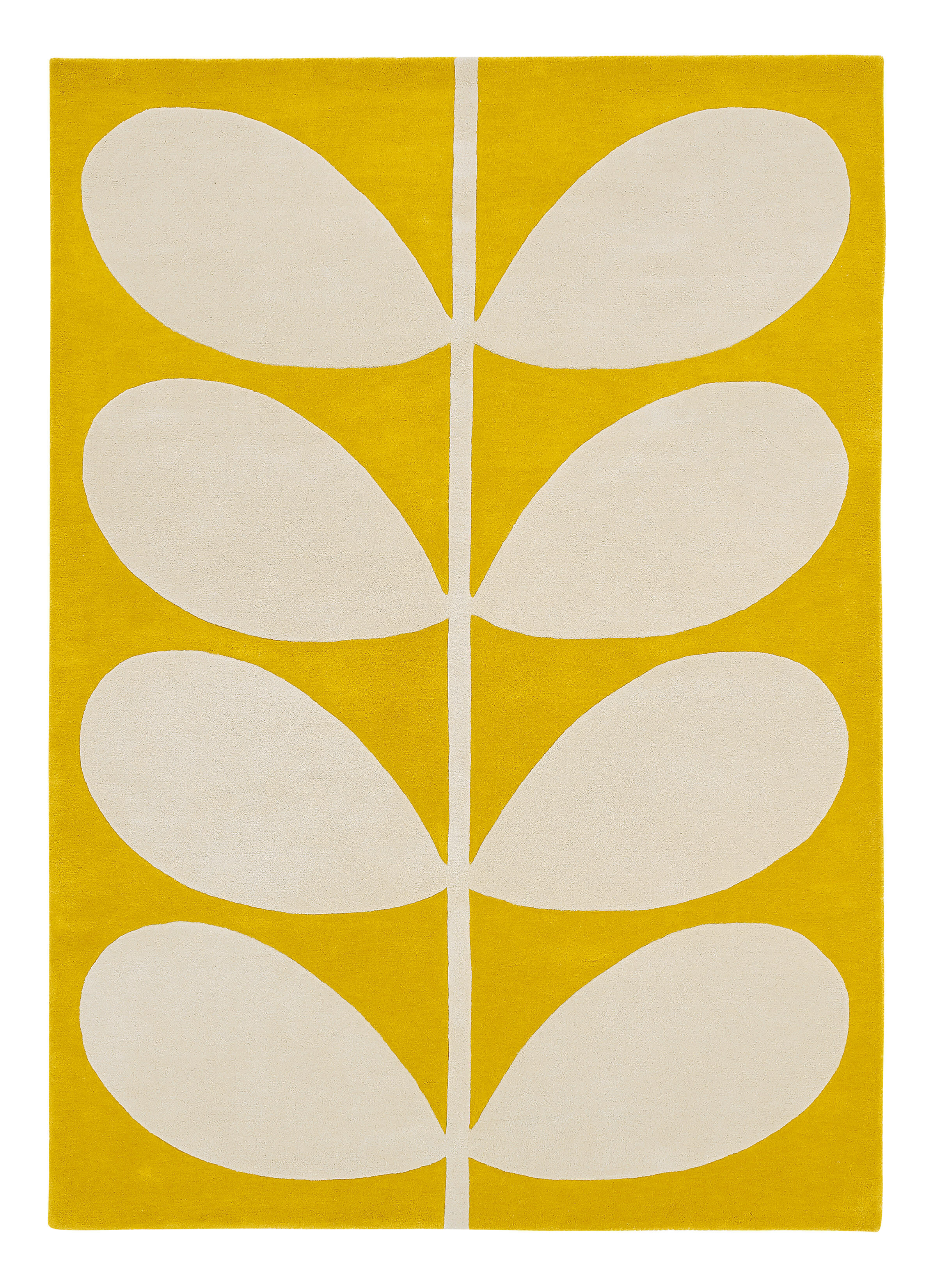 Alfombra de lana orla kiely hojas yellow 12 120 x 180cm