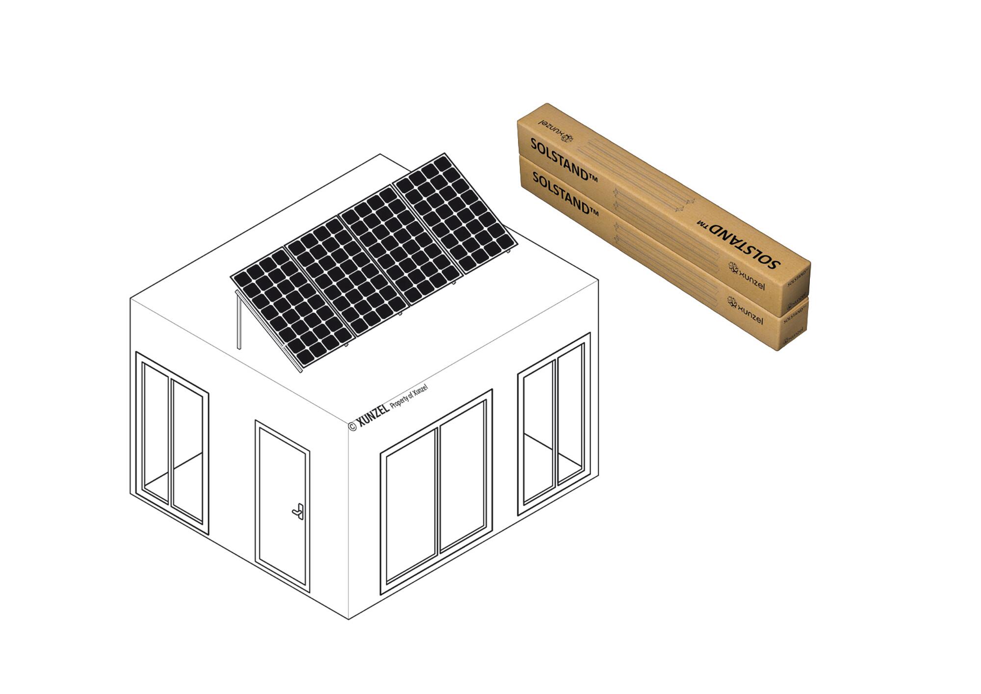 Soporte suelo/cubierta plana solstand-4g-xxl para 4 paneles solarpower-425w