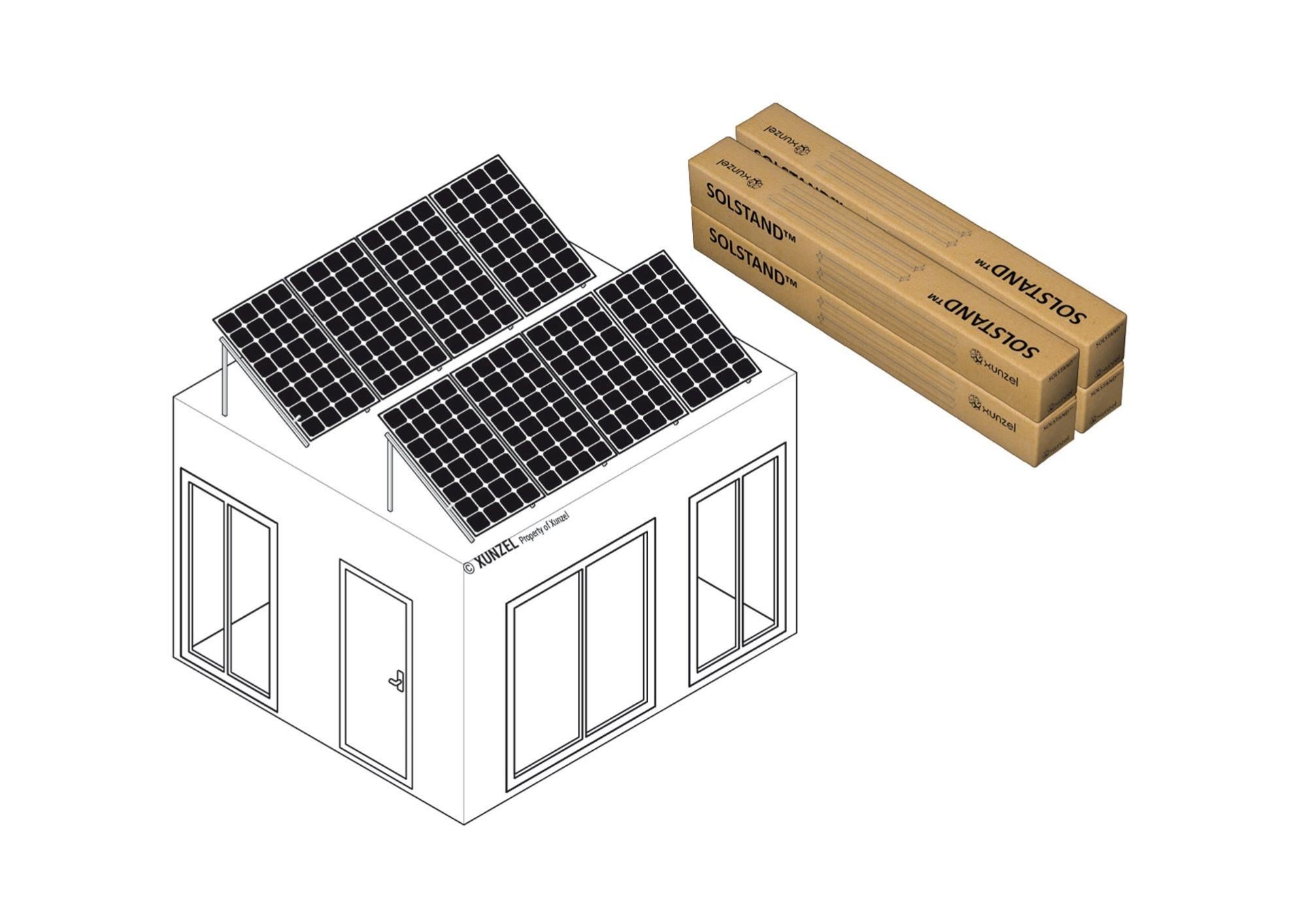 Soporte suelo/cubierta plana solstand-8g-xxl para 8 paneles solarpower-425w