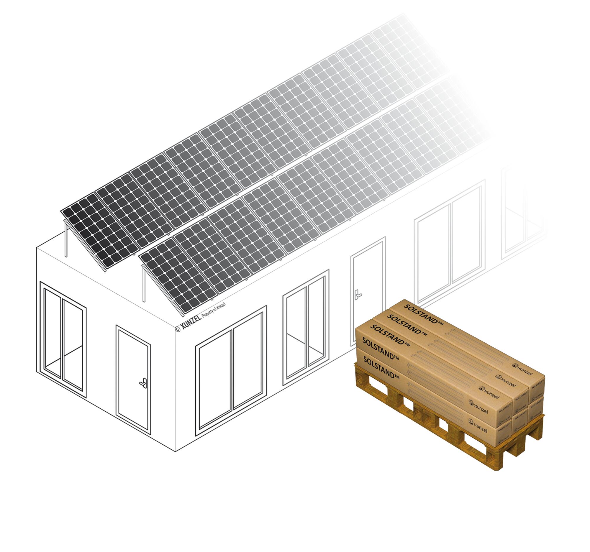 Soporte suelo/cubierta plana solstand-16g-xxl para 16 paneles solarpower-425w
