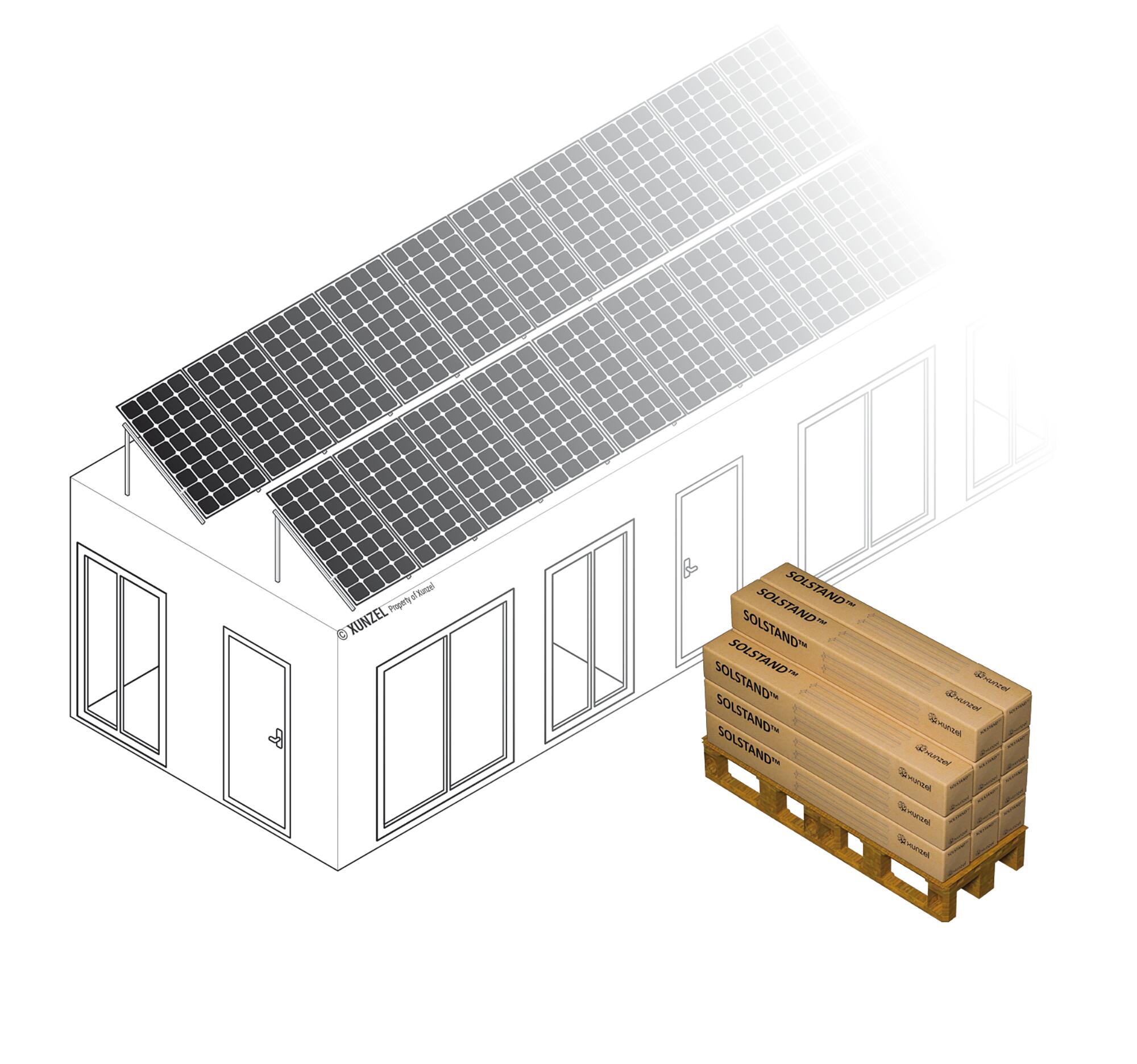 Soporte suelo/cubierta plana solstand-32g-xxl para 32 paneles solarpower-425w