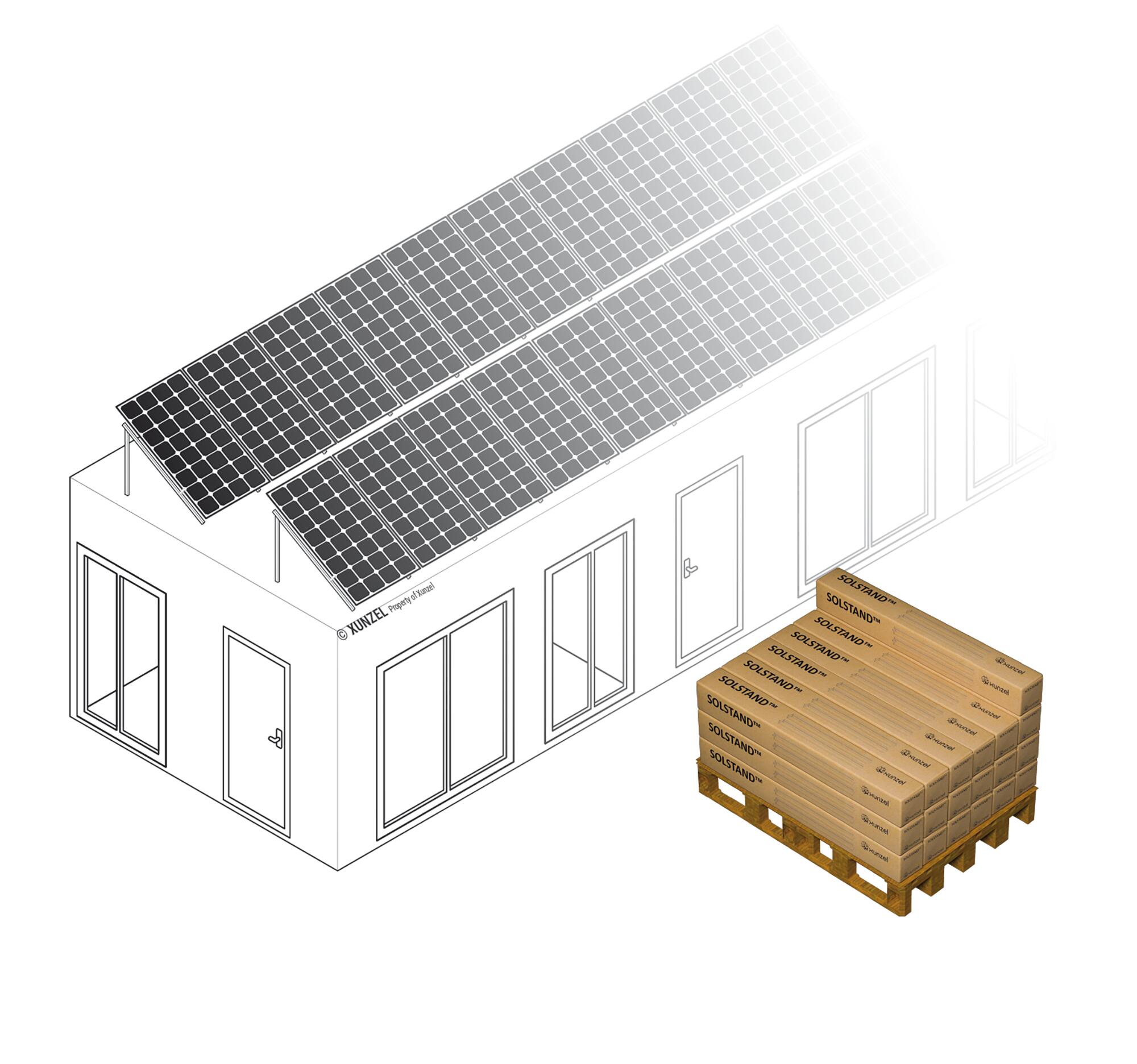 Soporte suelo/cubierta plana solstand-56g-xxl para 56 paneles solarpower-425w