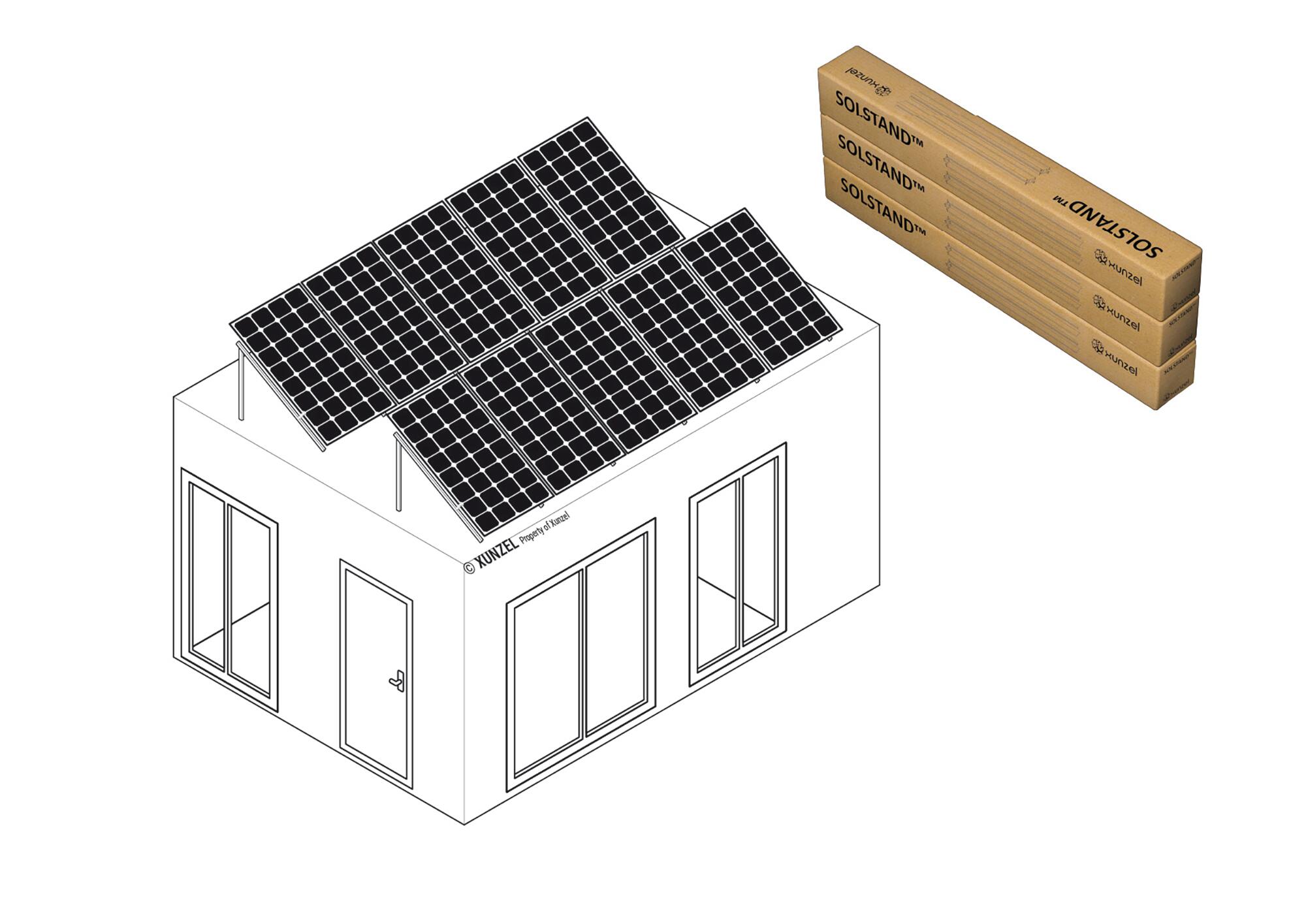 Soporte suelo/cubierta plana solstand-10g-xxl para 10 paneles solarpower-425w