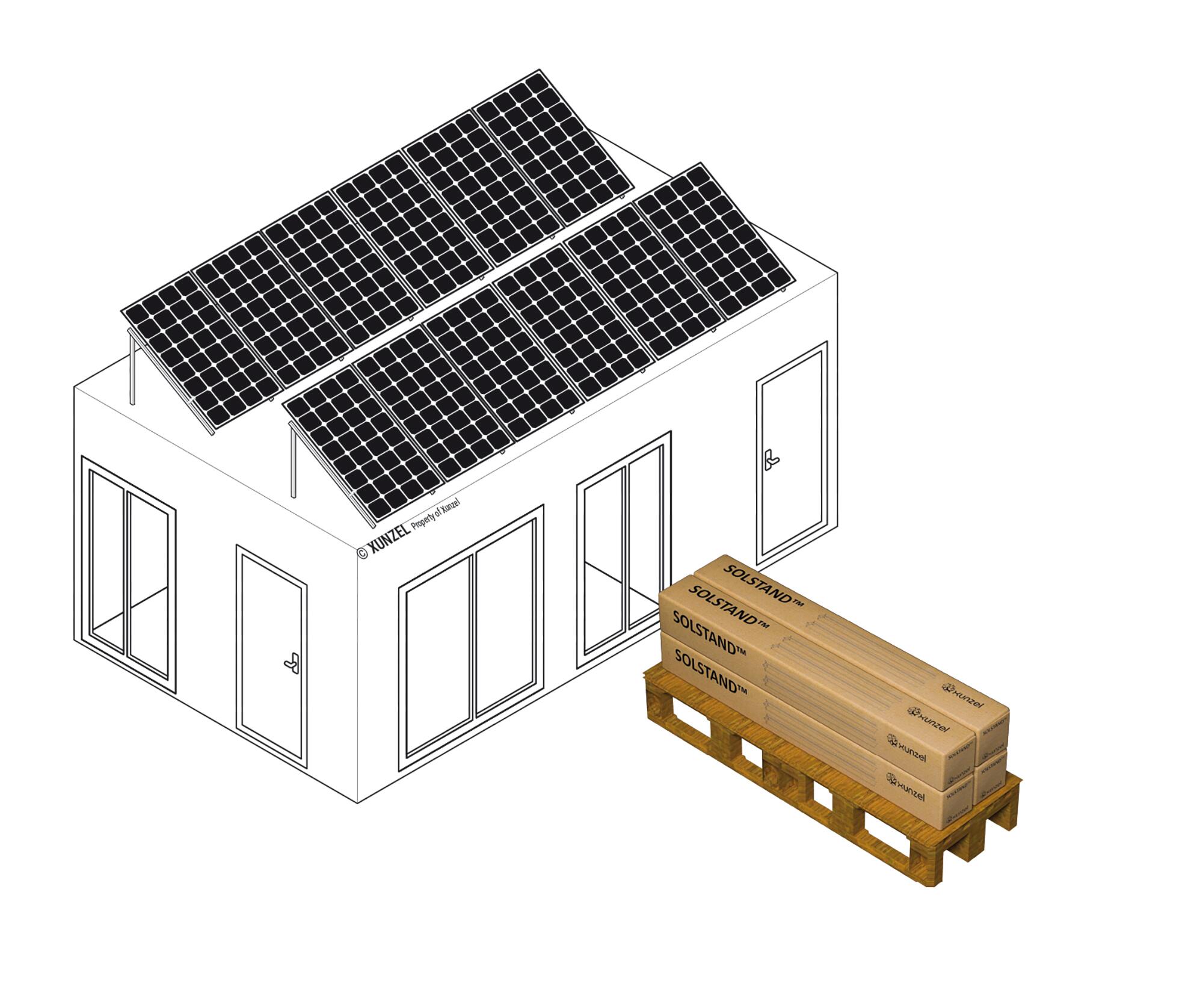 Soporte suelo/cubierta plana solstand-12g-xxl para 12 paneles solarpower-425w