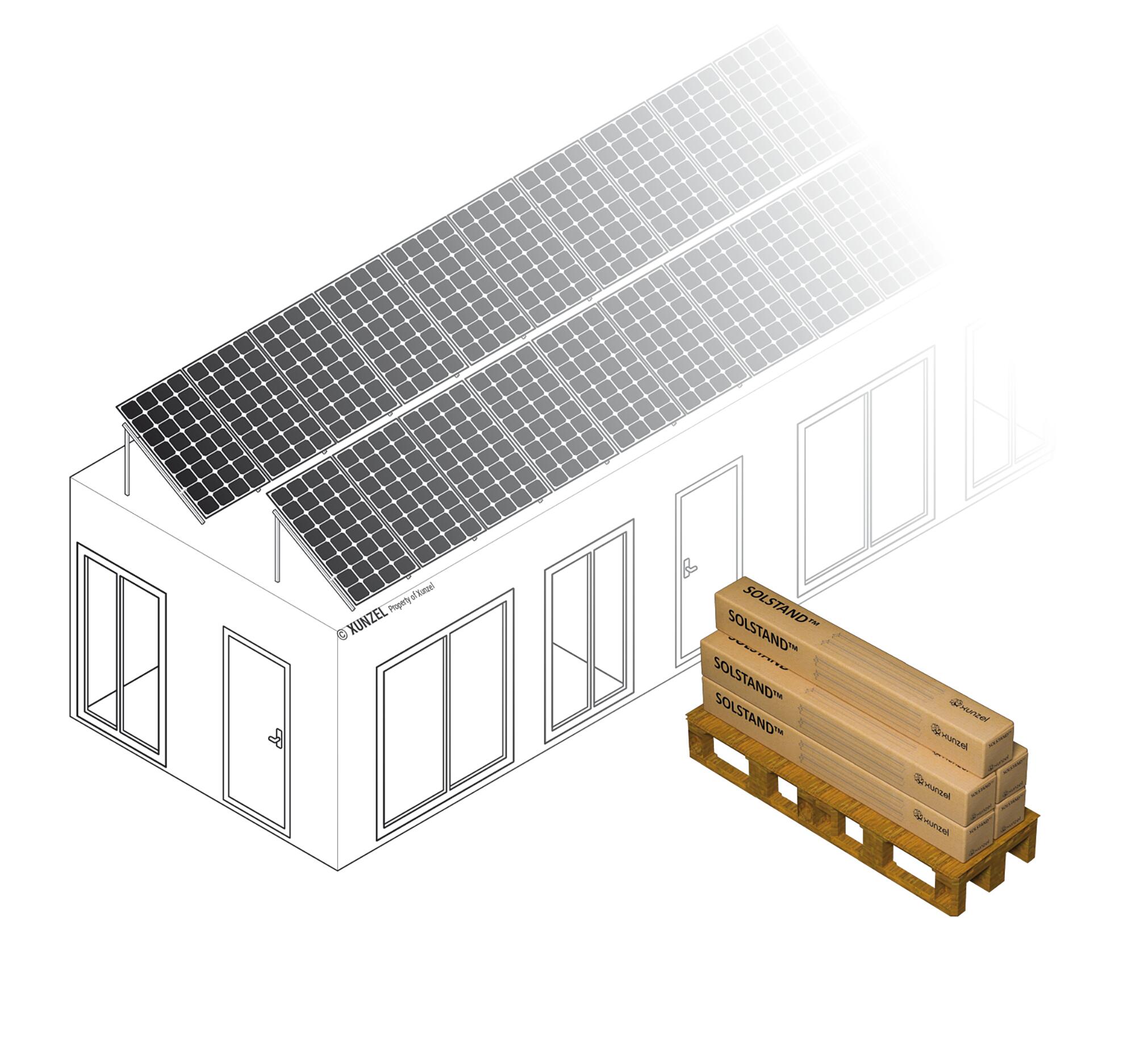 Soporte suelo/cubierta plana solstand-14g-xxl para 14 paneles solarpower-425w