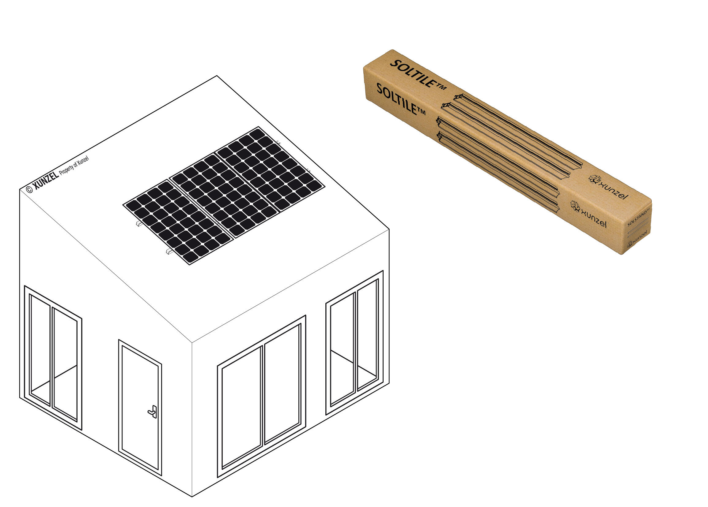 Soporte para tejado soltile-3xl para 3 paneles solarpower-425w