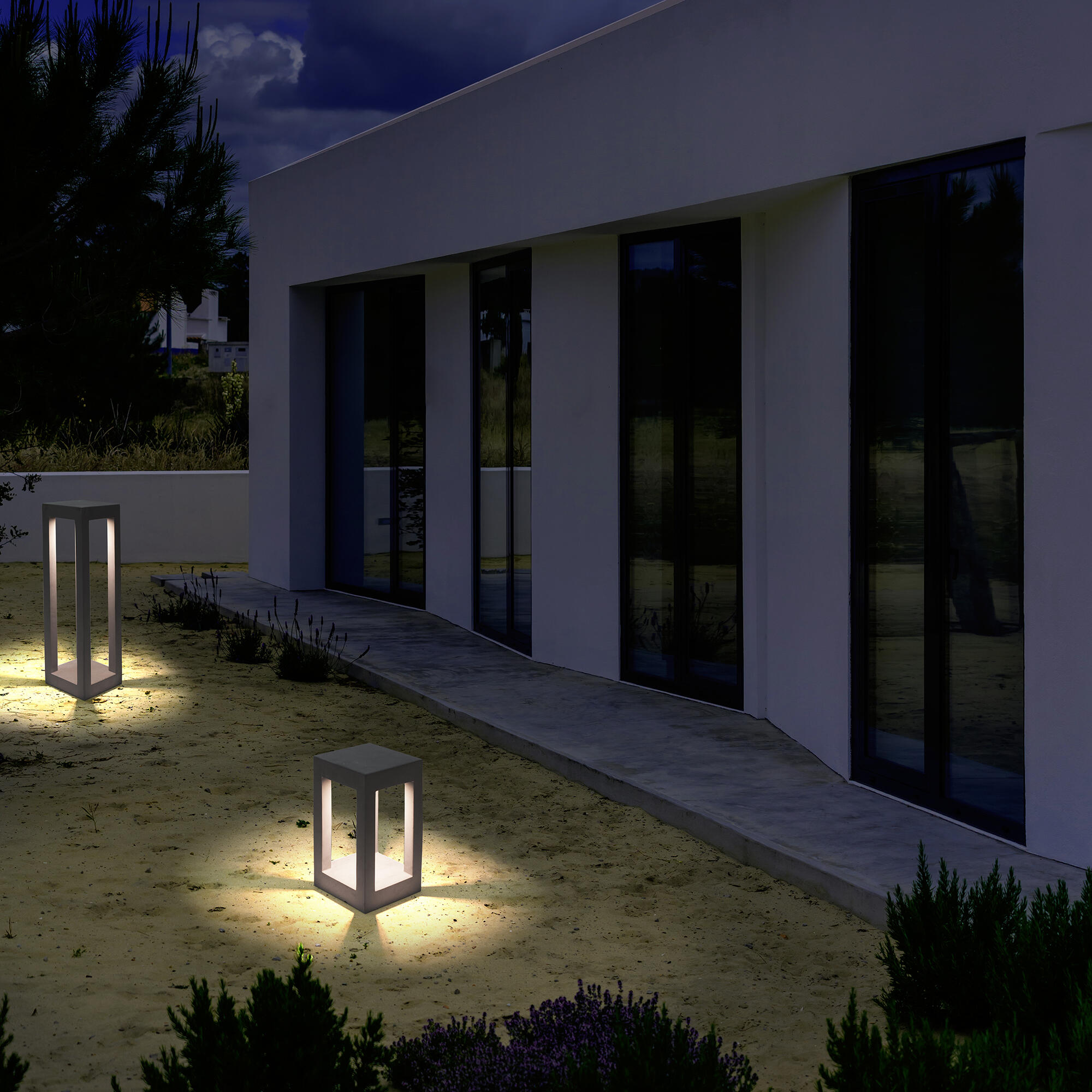 Columna led box 5.8w 4000k 70 cm cemento