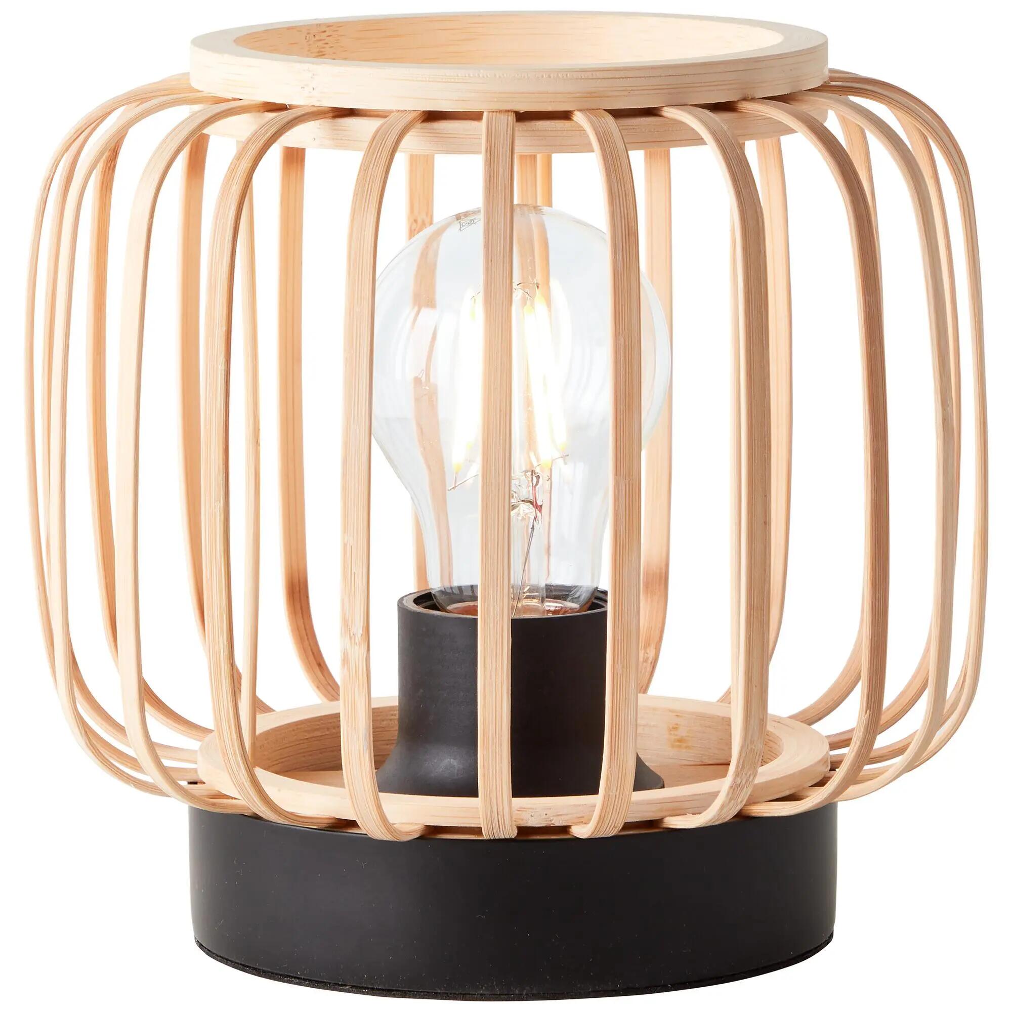 Lámpara de mesa inspire pecan 1 luz e27 bambu