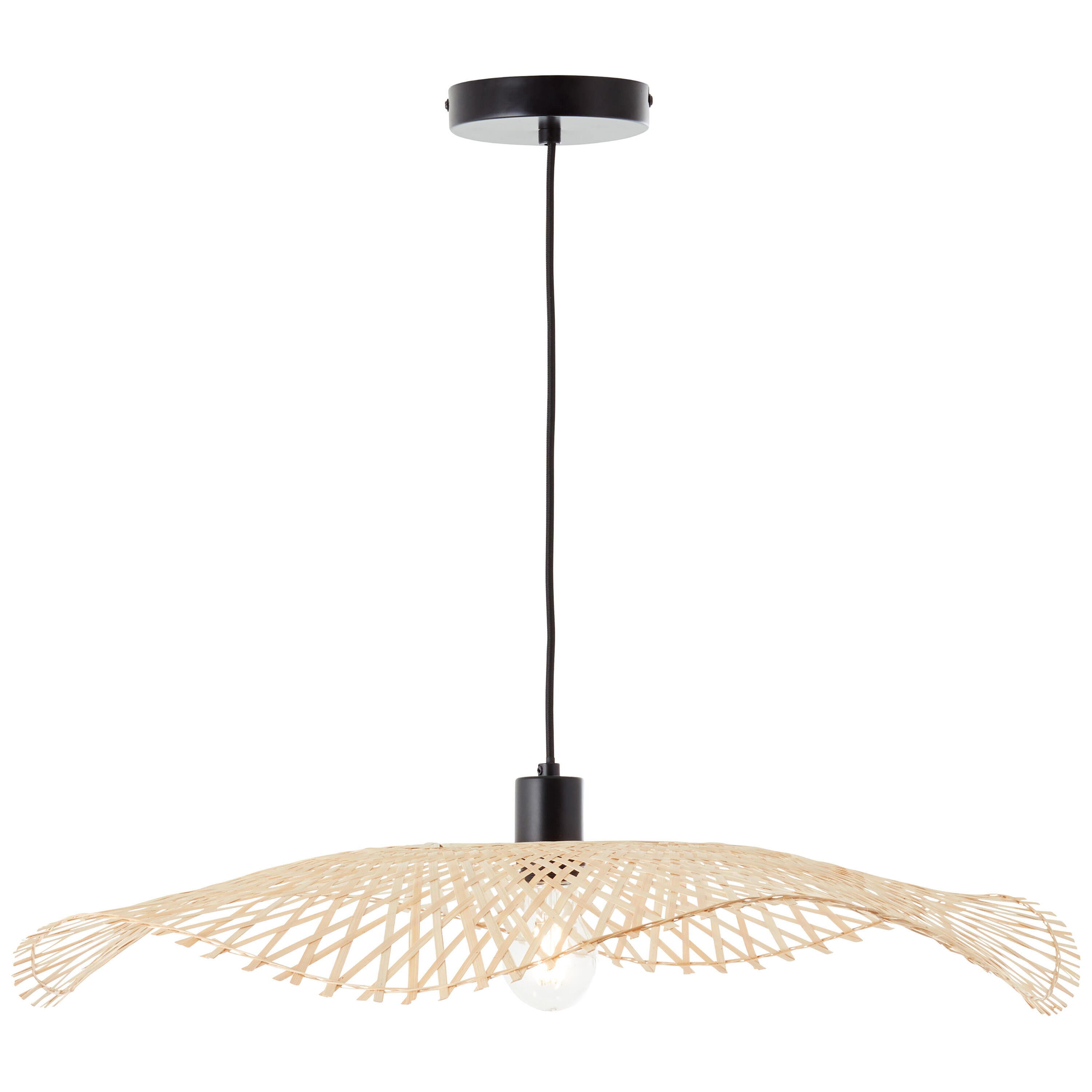 Lámpara de techo pizzi inspire 1 luz e27 bambú 70 cm