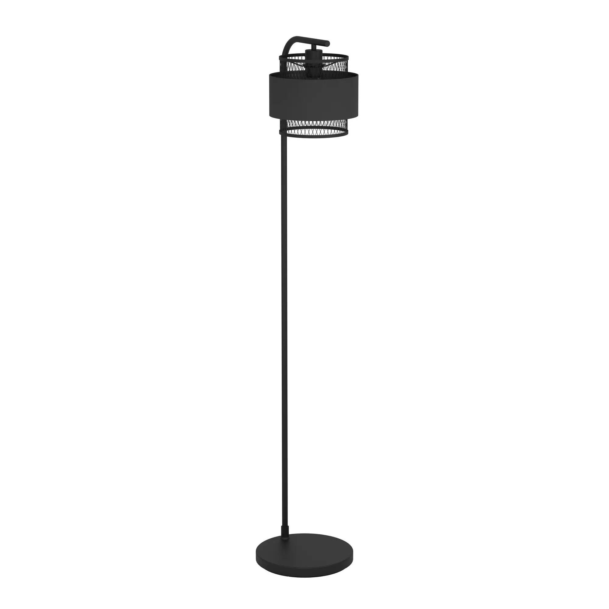 Lámpara de pie inspire ottomane 1 luz e27 negro/metal 160.5 cm de alto