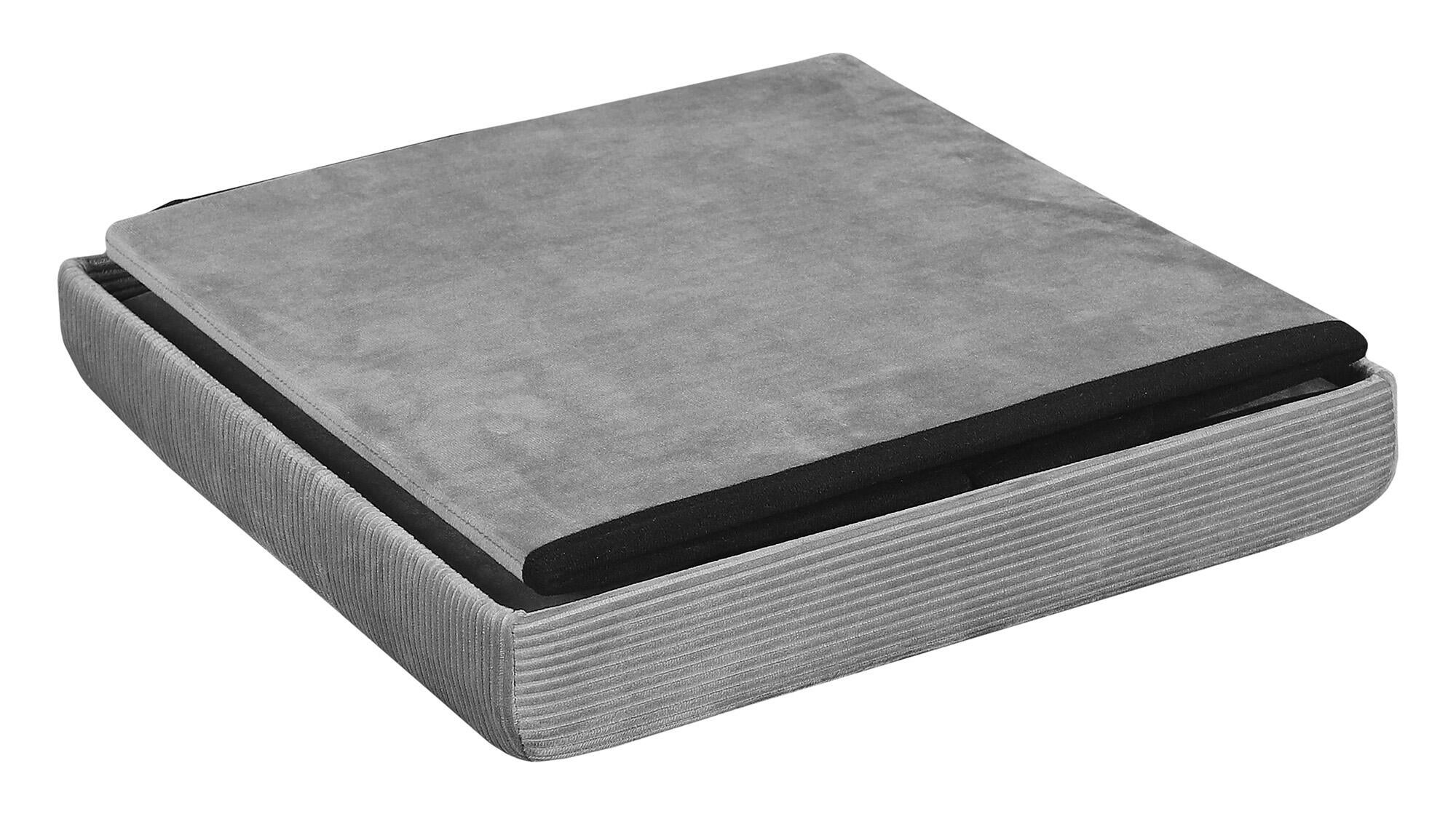 Puff plegable almacenaje cuadrado color gris claro 38x38 cm (anchoxalto)