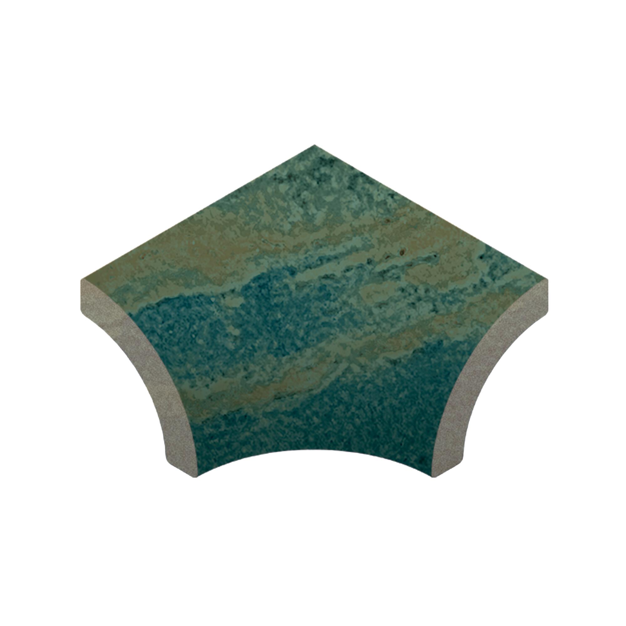 Baldosas para peldaños de escalera cerámica boreal de 5x5cm verde