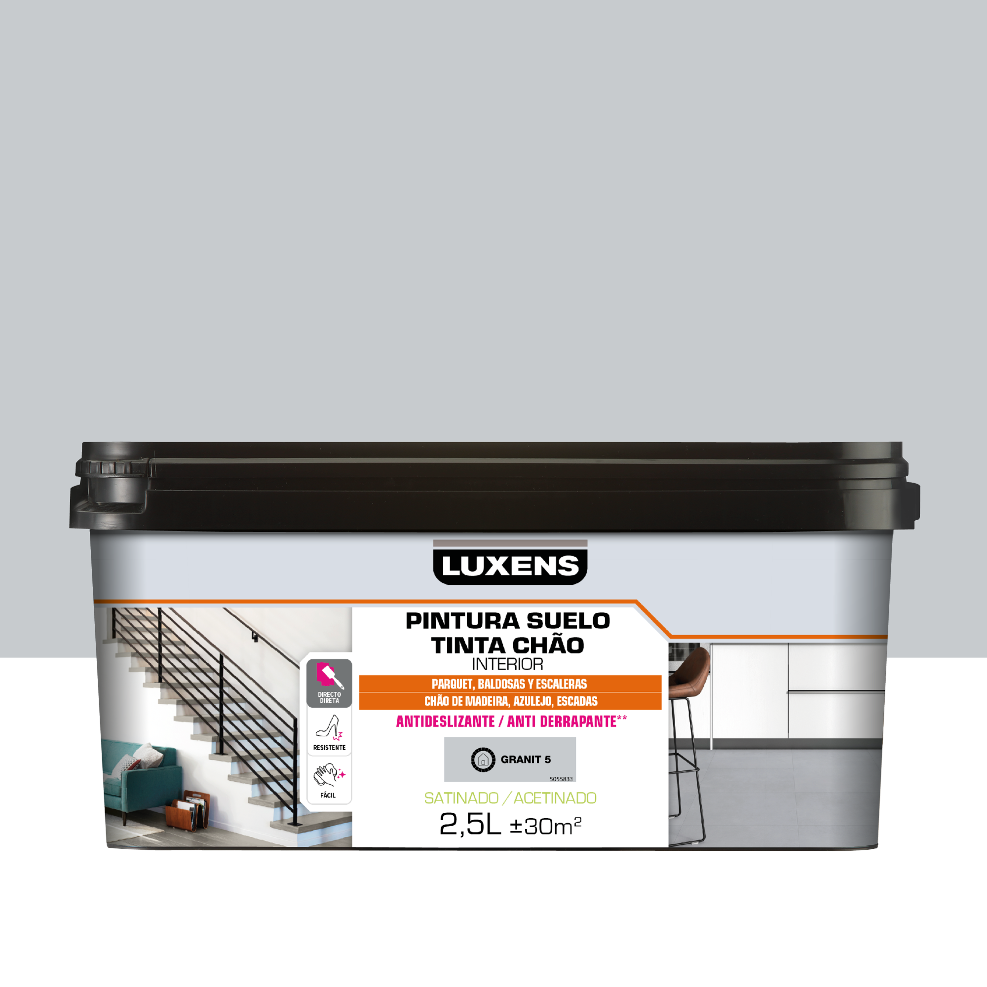 Pintura al agua suelo interior satinado luxens 2.5l granit5
