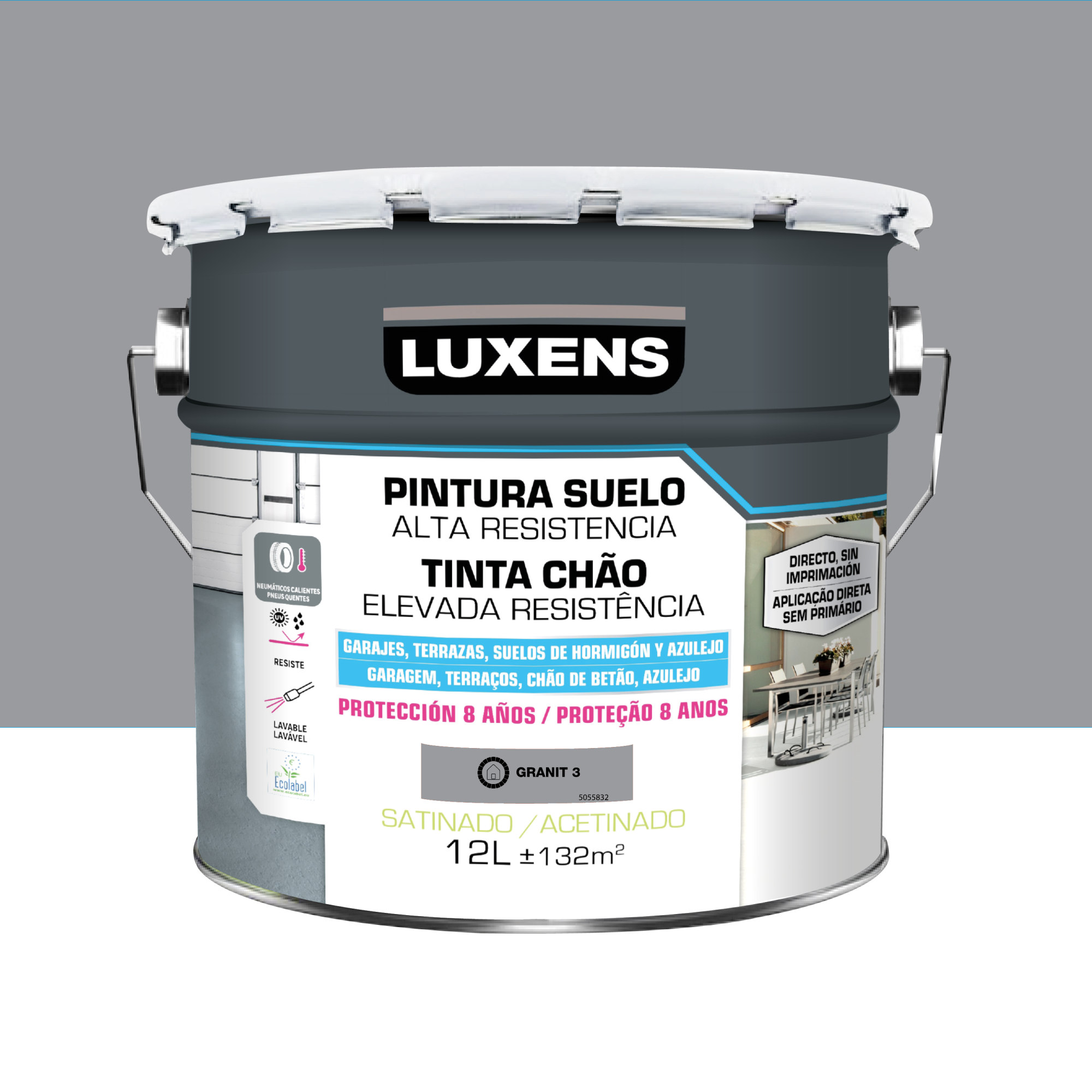 Pintura Para Suelos Tr fico Intenso Satinado Luxens 12l Gris Elmandela
